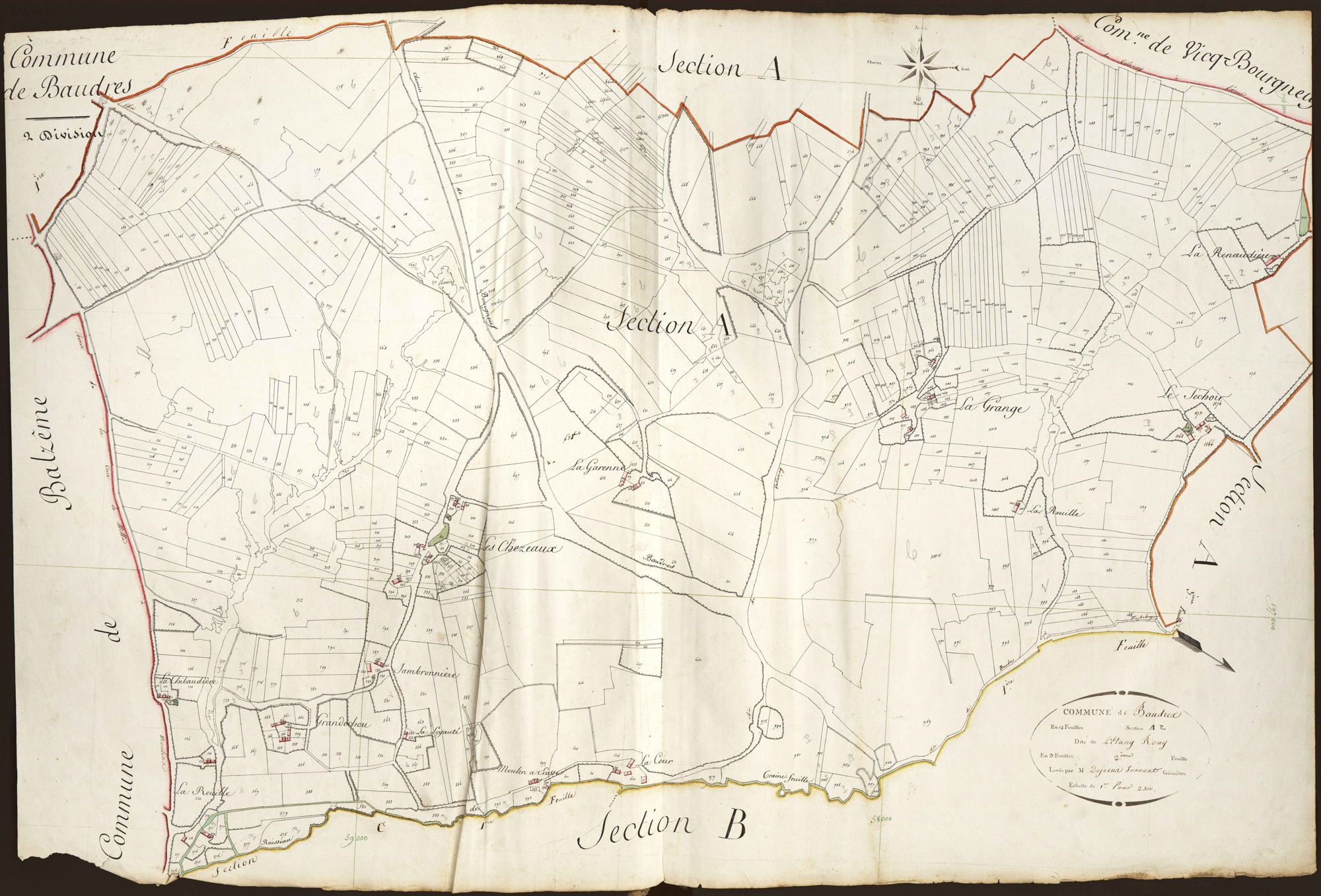 Baudres - Section A2, dite de l'étang Rouy.