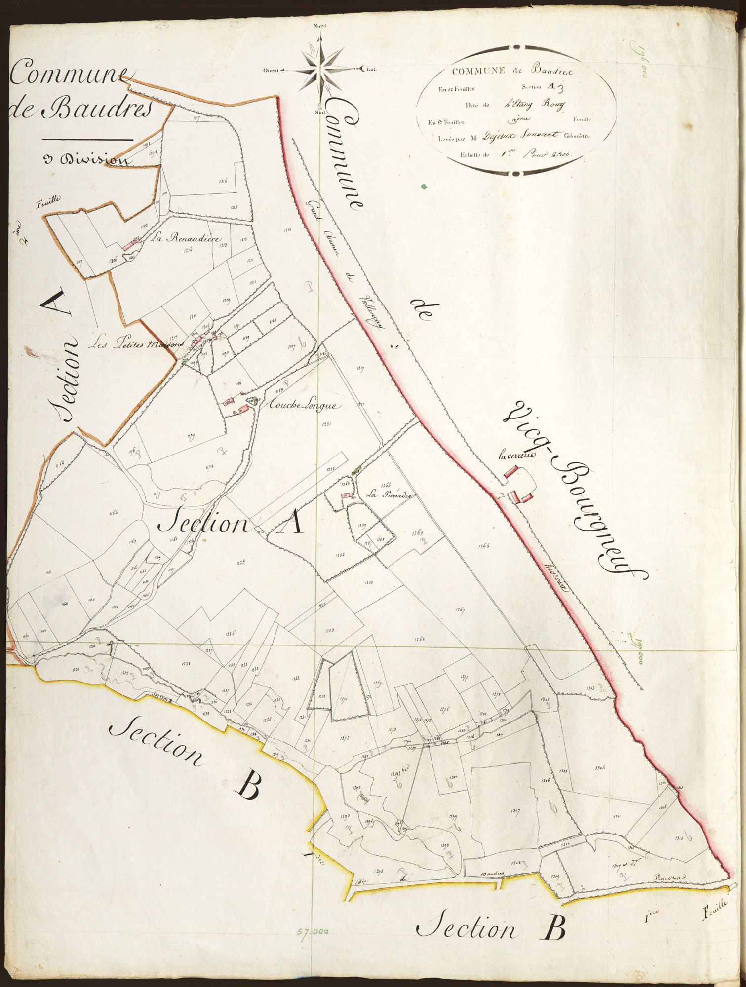 Baudres - Section A3, dite de l'étang Rouy.