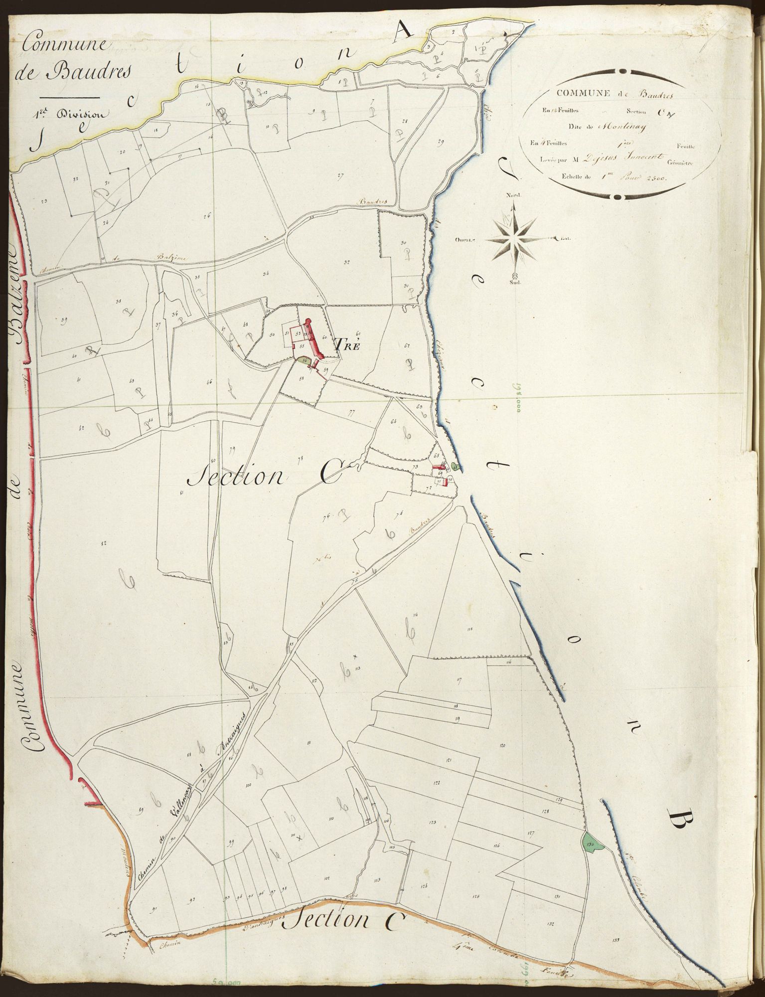 Baudres - Section C1, dite de Montenay.