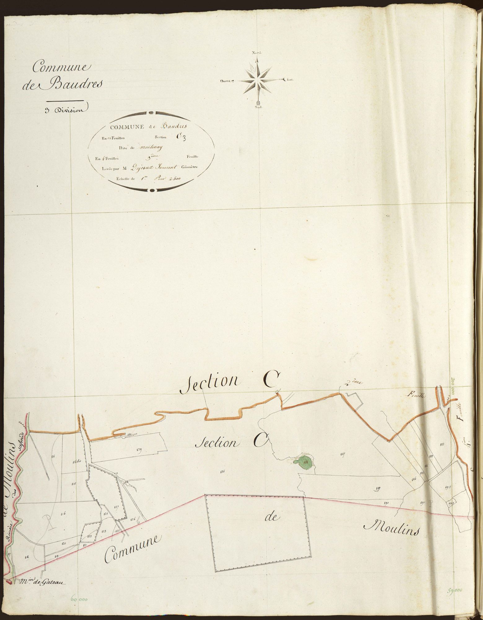 Baudres - Section C3, dite de Montenay.