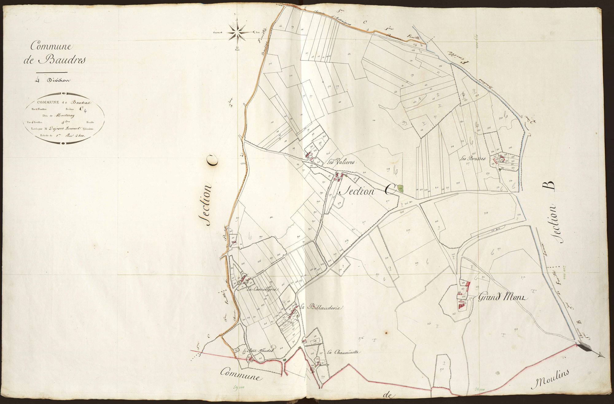 Baudres - Section C4, dite de Montenay.