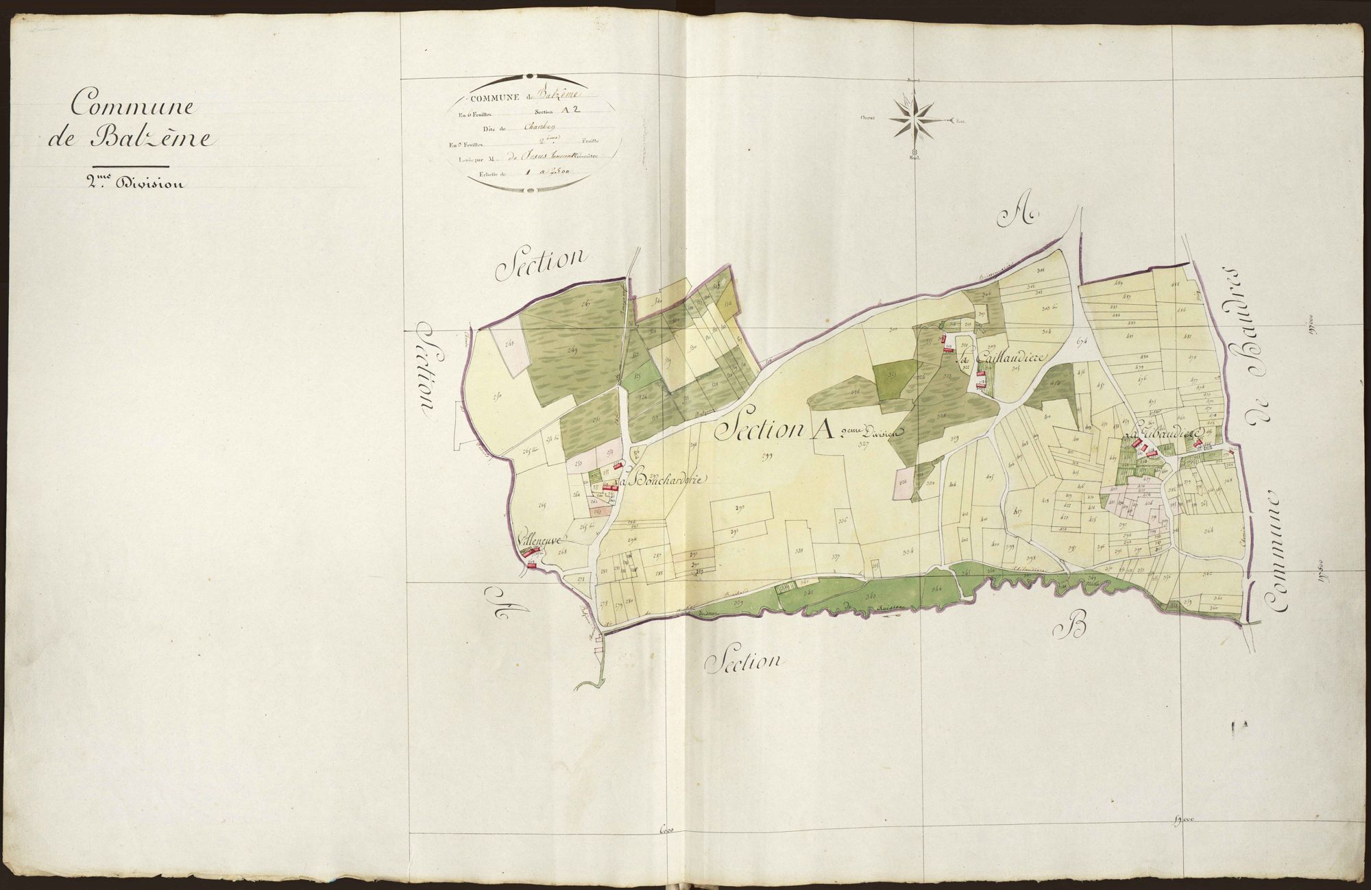 Baudres - Section A2 (ancienne commune de Balzème), dite de Chambon.