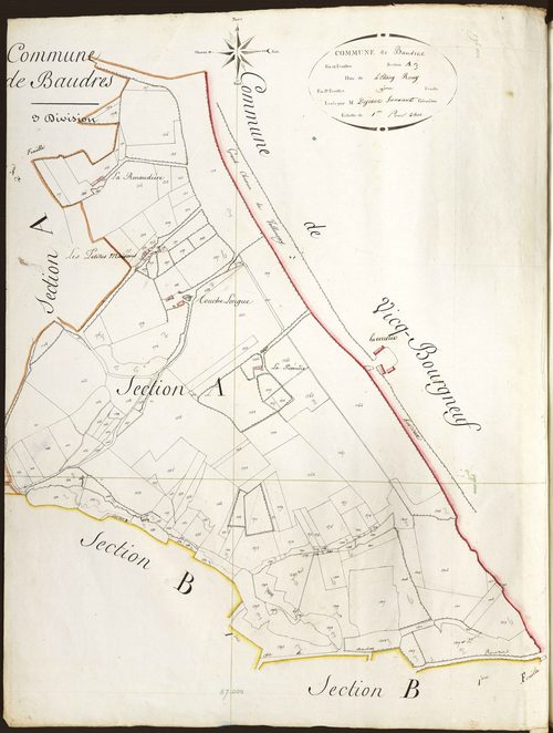Baudres - Section A3, dite de l'étang Rouy.