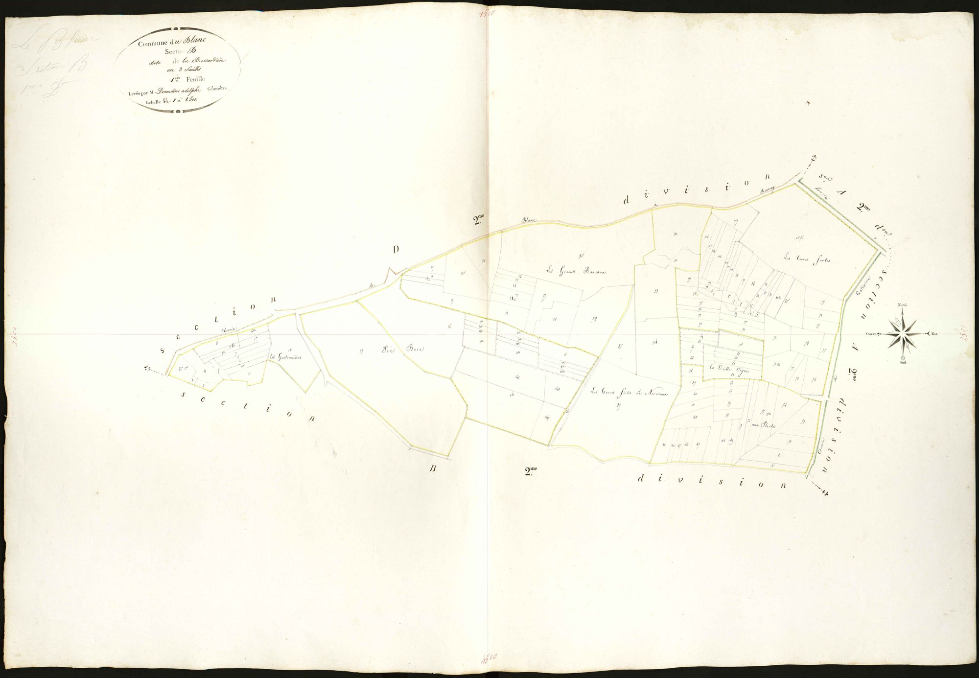 Blanc - Section B1, dite de la Bressardière.