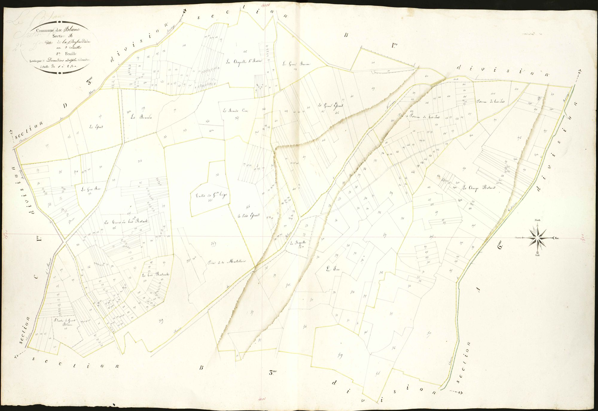 Blanc - Section B2, dite de la Bressardière.