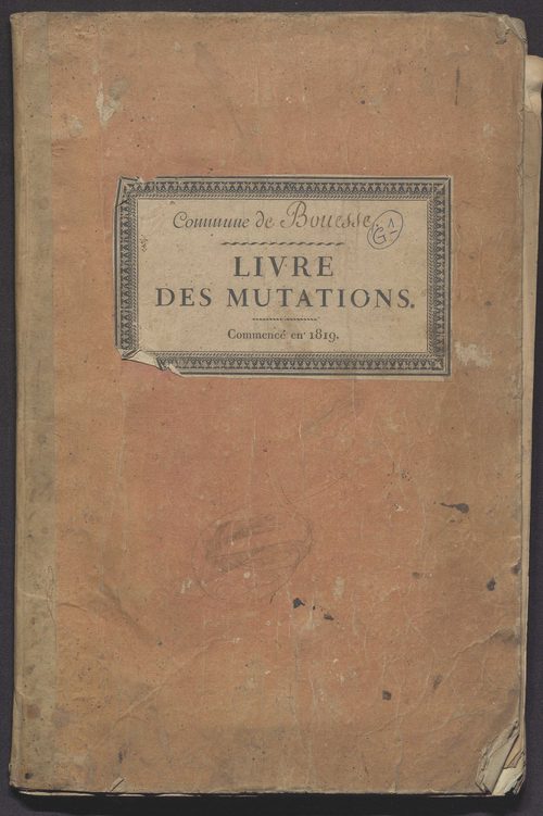 Bouesse - Livre des mutations de propriétés