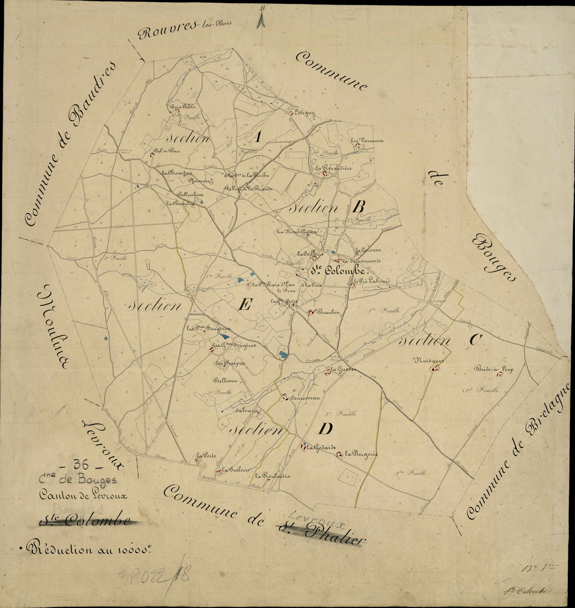Bouges - Tableau d'assemblage de Sainte-Colombe.