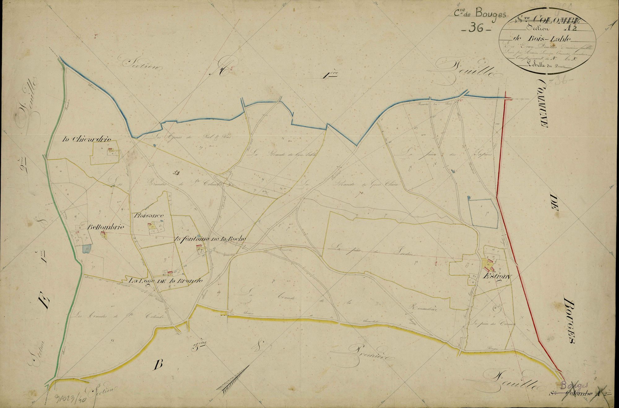 Bouges - Section G, ancienne section dite de Bois Lable de Sainte-Colombe (A2).
