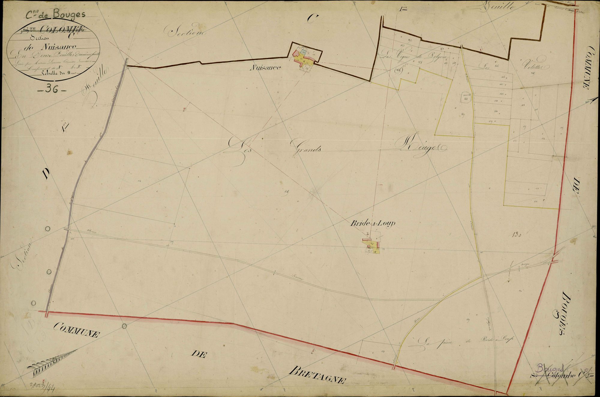 Bouges - Section G, ancienne section dite de Nuisance de Sainte-Colombe (C1).