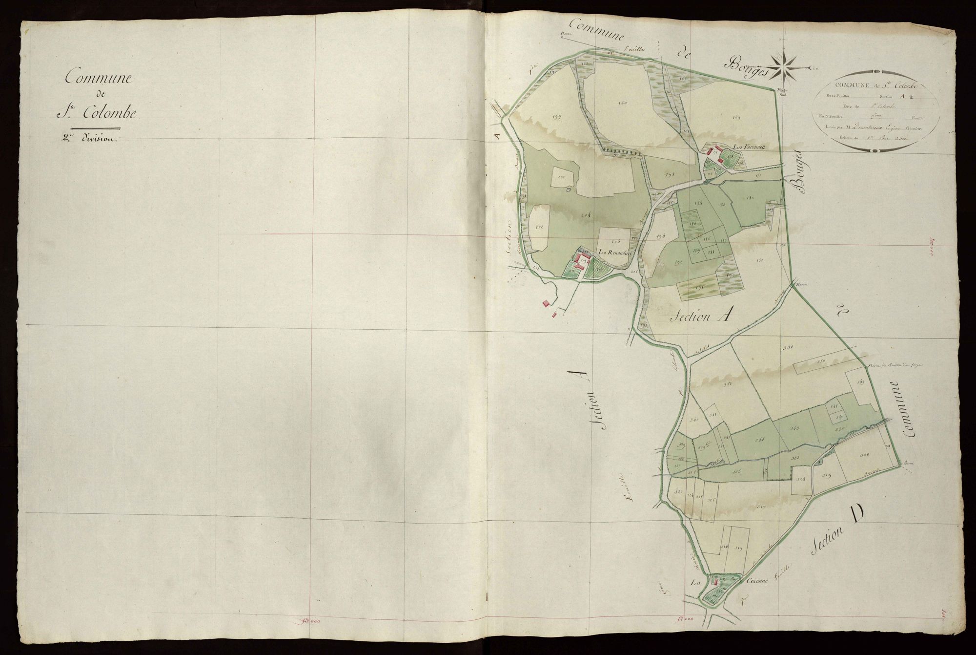 Bouges - Section A2, dite de Sainte-Colombe (ancienne commune de Sainte-Colombe).