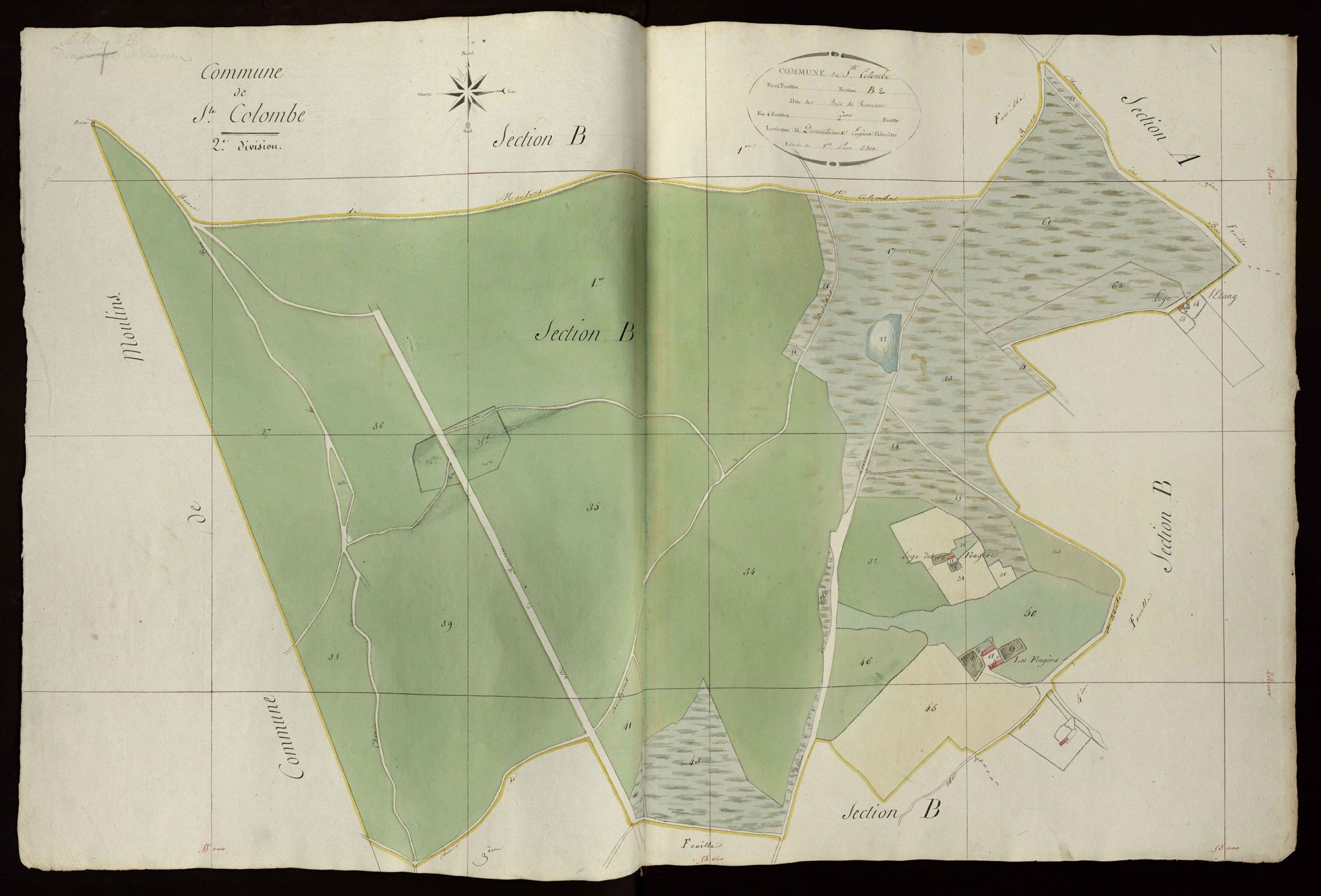 Bouges - Section B2, dite de bois de Romessac (ancienne commune de Sainte-Colombe).