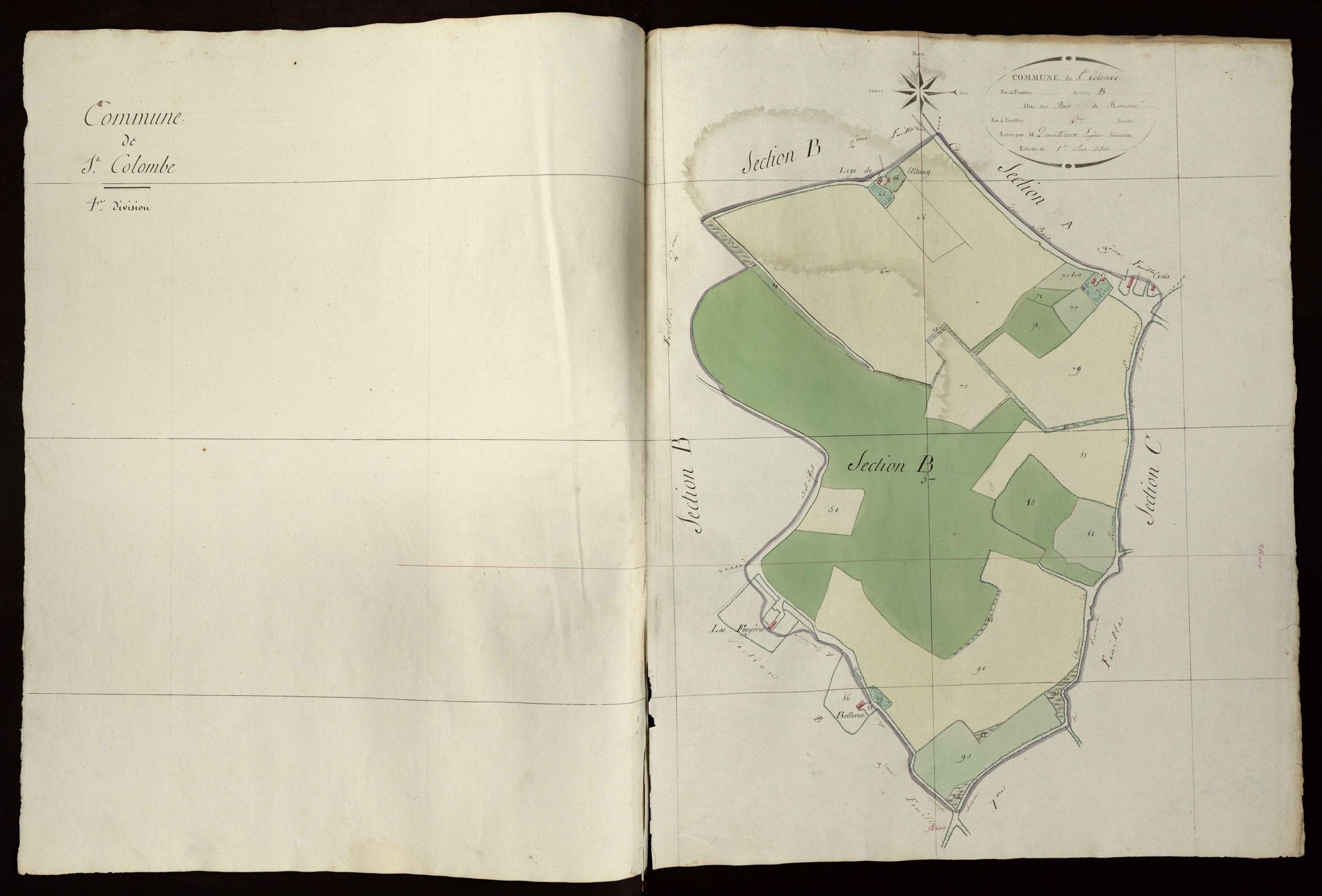 Bouges - Section B4, dite de bois de Romessac (ancienne commune de Sainte-Colombe).