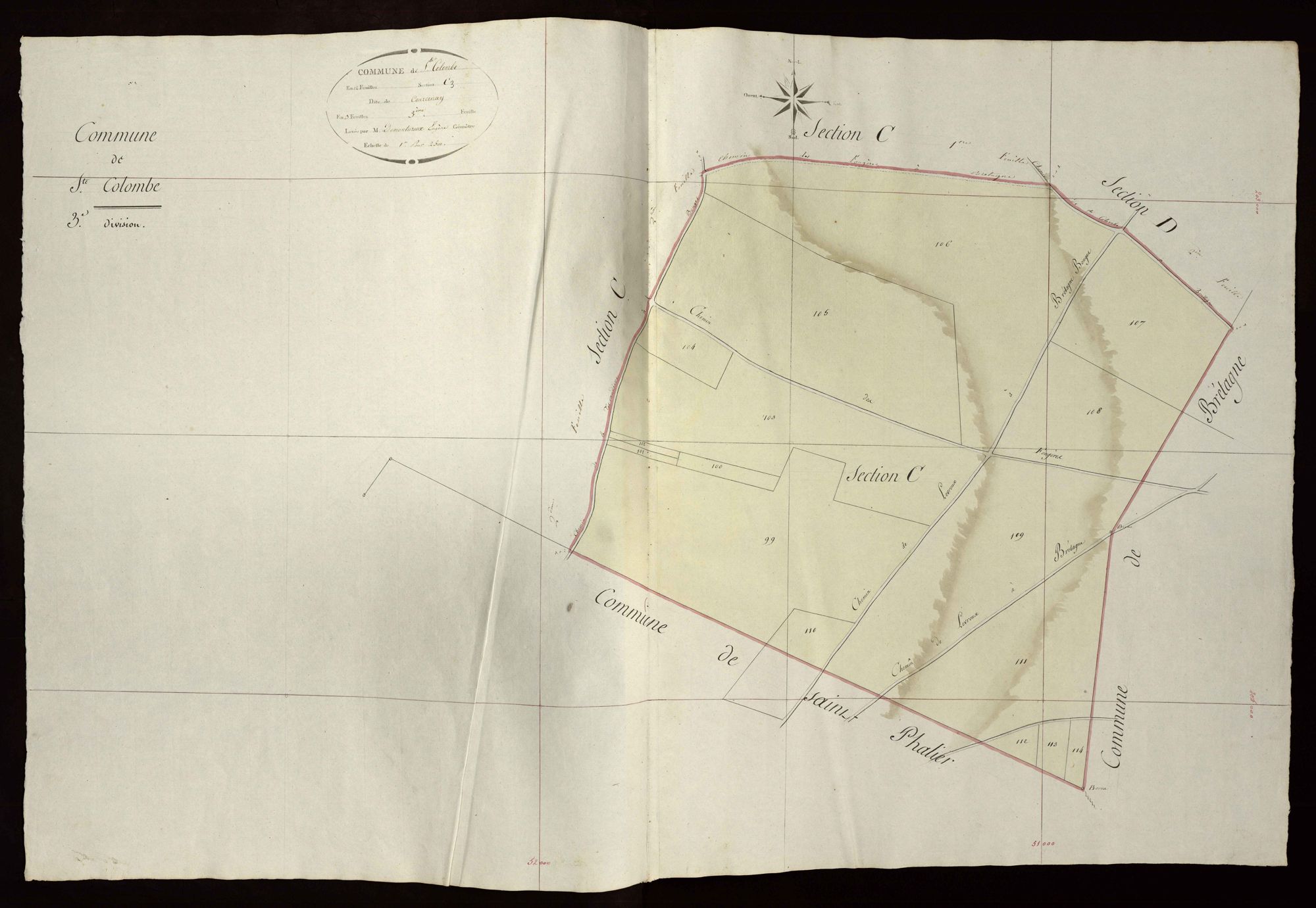 Bouges - Section C3, dite de Courcenay (ancienne commune de Sainte-Colombe).