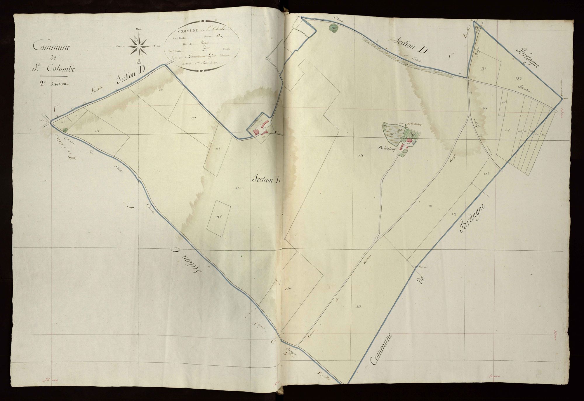 Bouges - Section D2, dite de Piégu (ancienne commune de Sainte-Colombe).