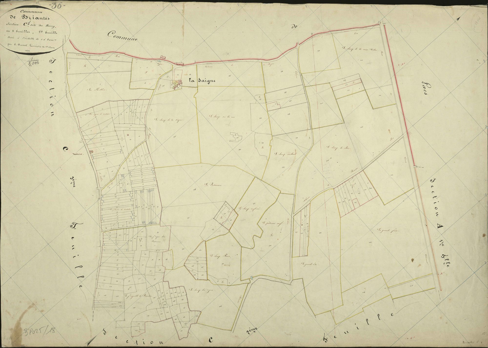Briantes - Section C1, dite du Bourg.