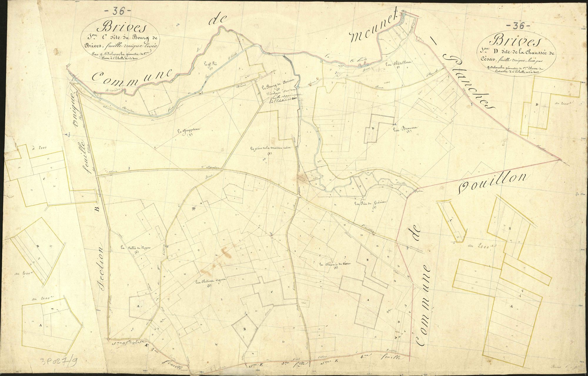 Brives - Section C, dite du Bourg de Brives, et section D, dite de la Chaussée de César.