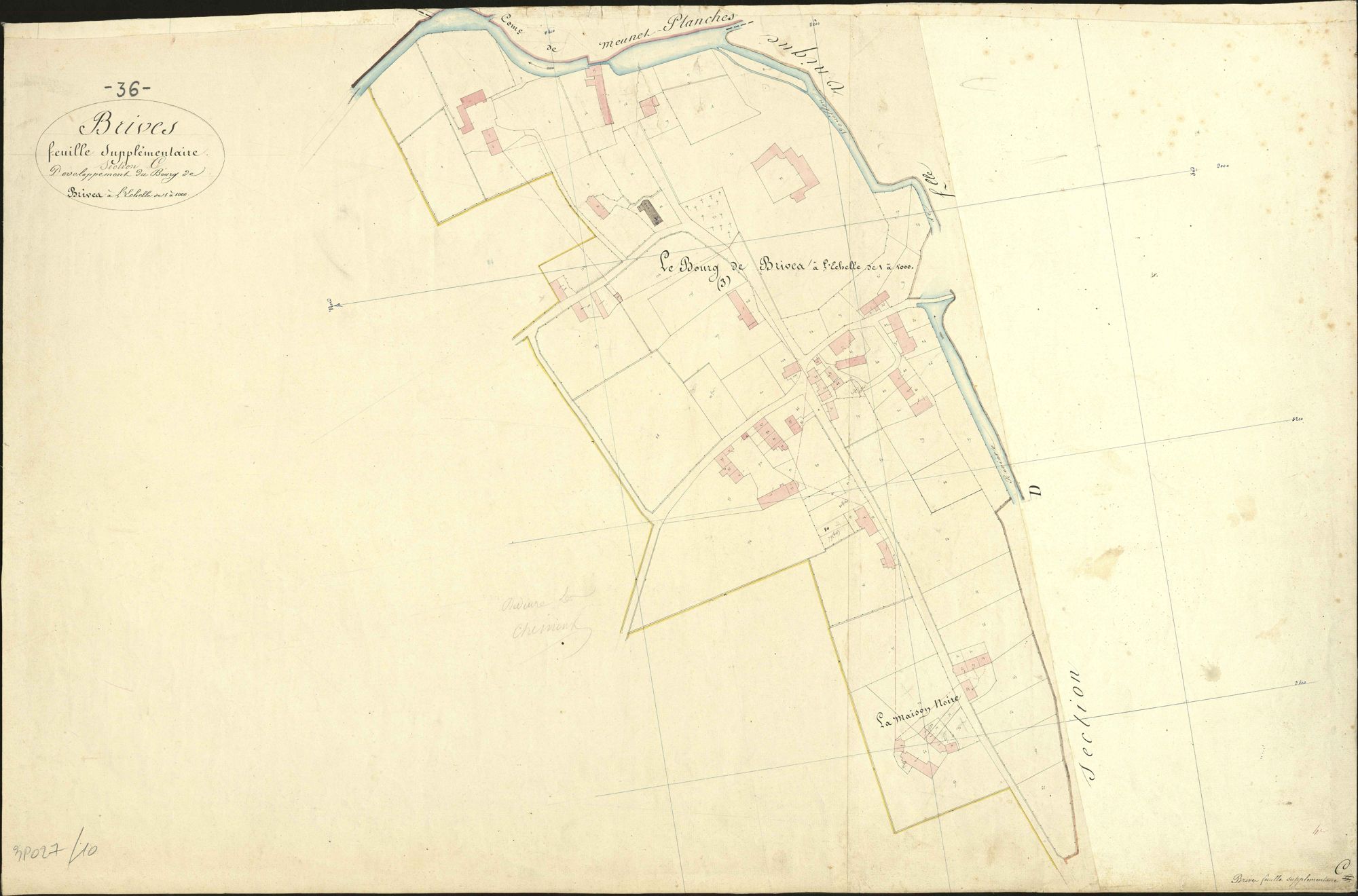 Brives - Section C, feuille supplémentaire de développement du bourg de Brives.