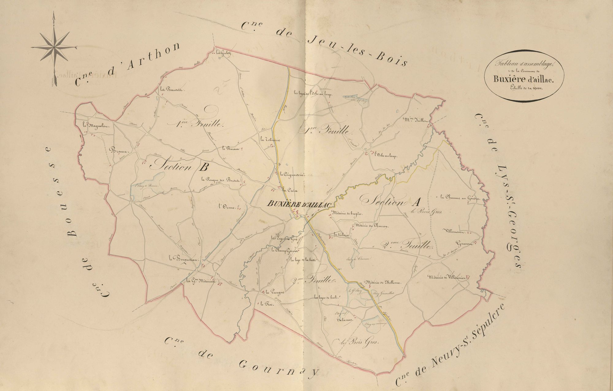 Buxières-d'Aillac - Tableau d'assemblage.