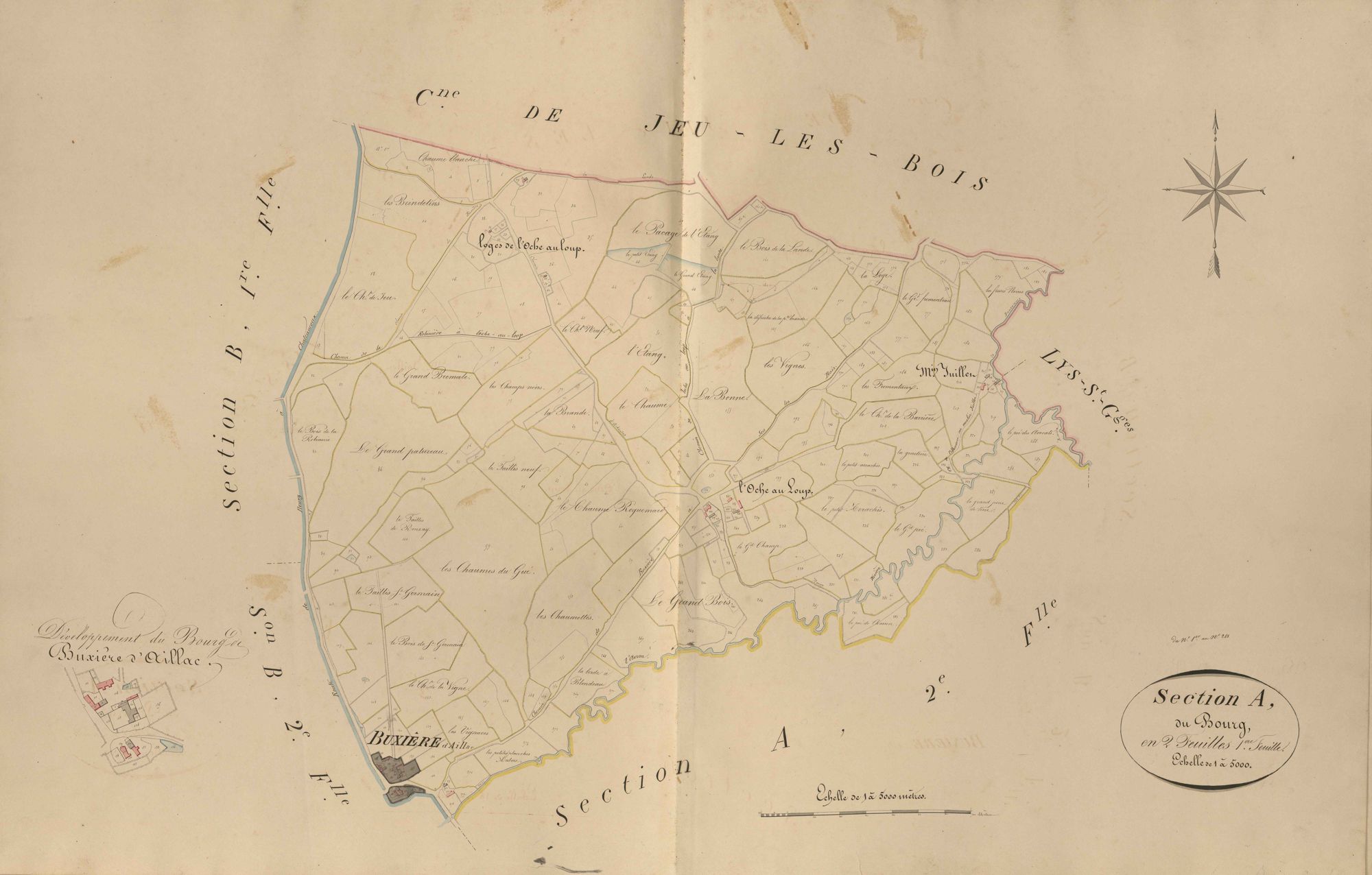Buxières-d'Aillac - Section A1, dite du Bourg.