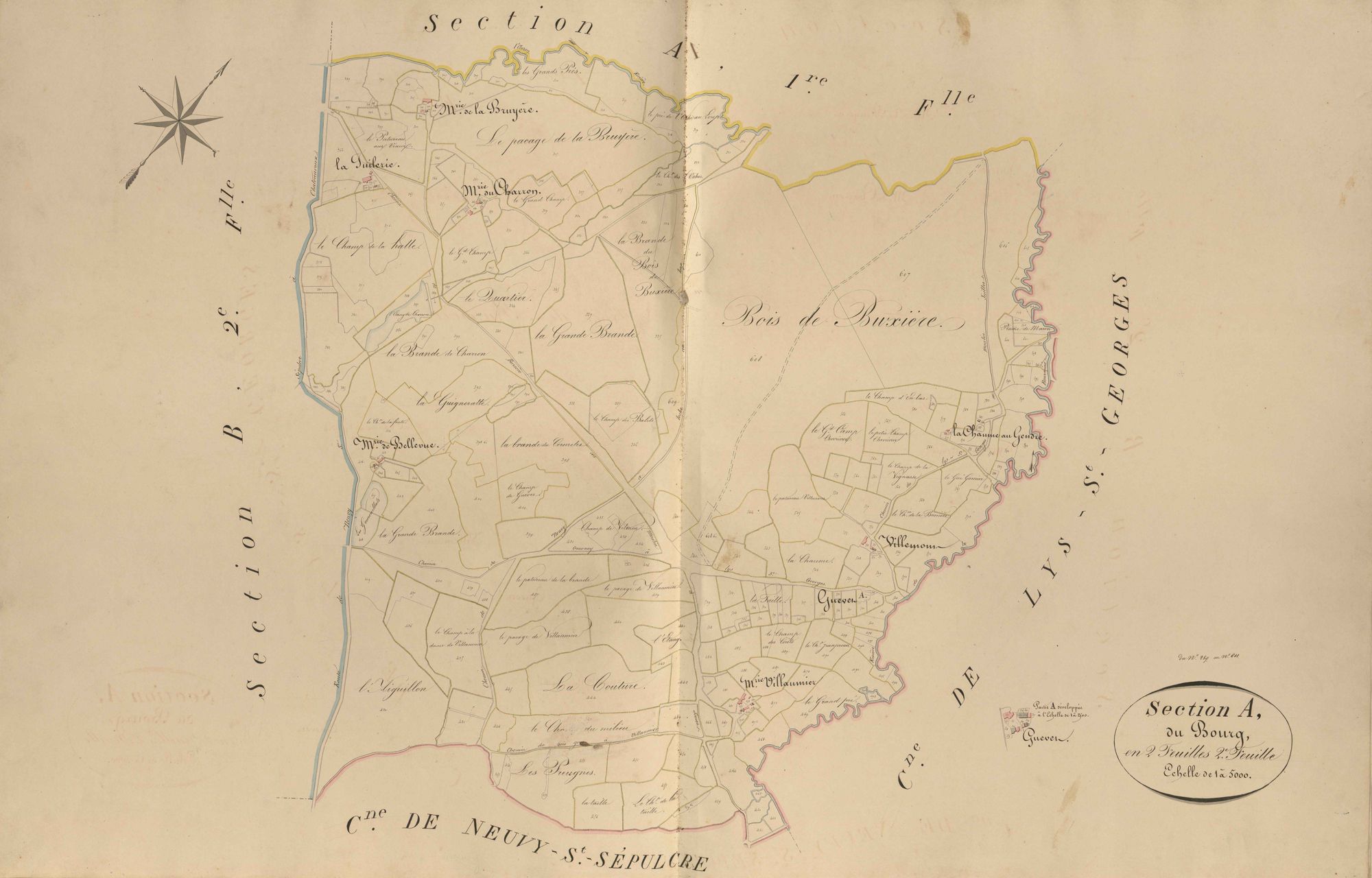 Buxières-d'Aillac - Section A2, dite du Bourg.