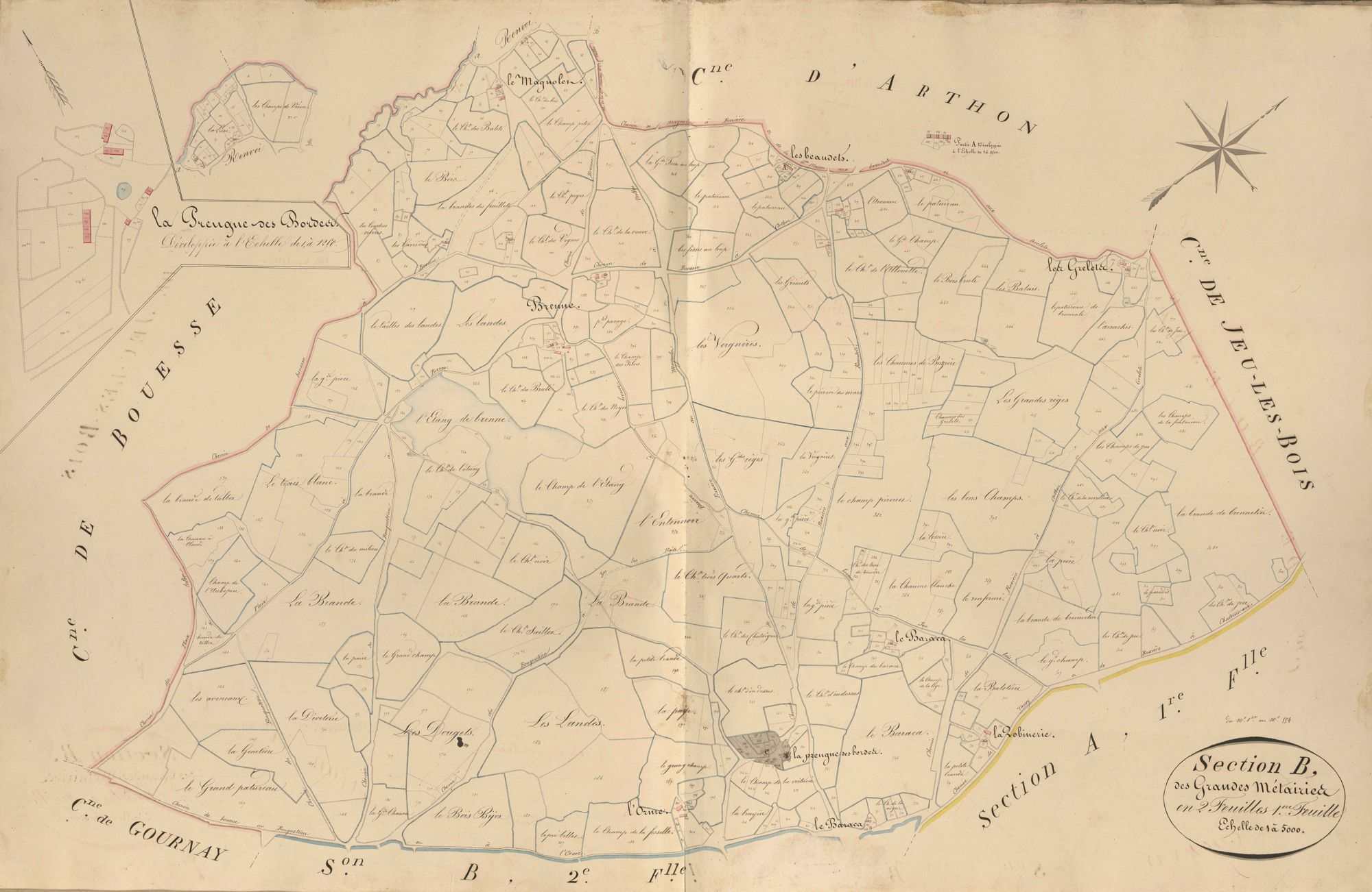 Buxières-d'Aillac - Section B1, dite des Grandes Métairies.