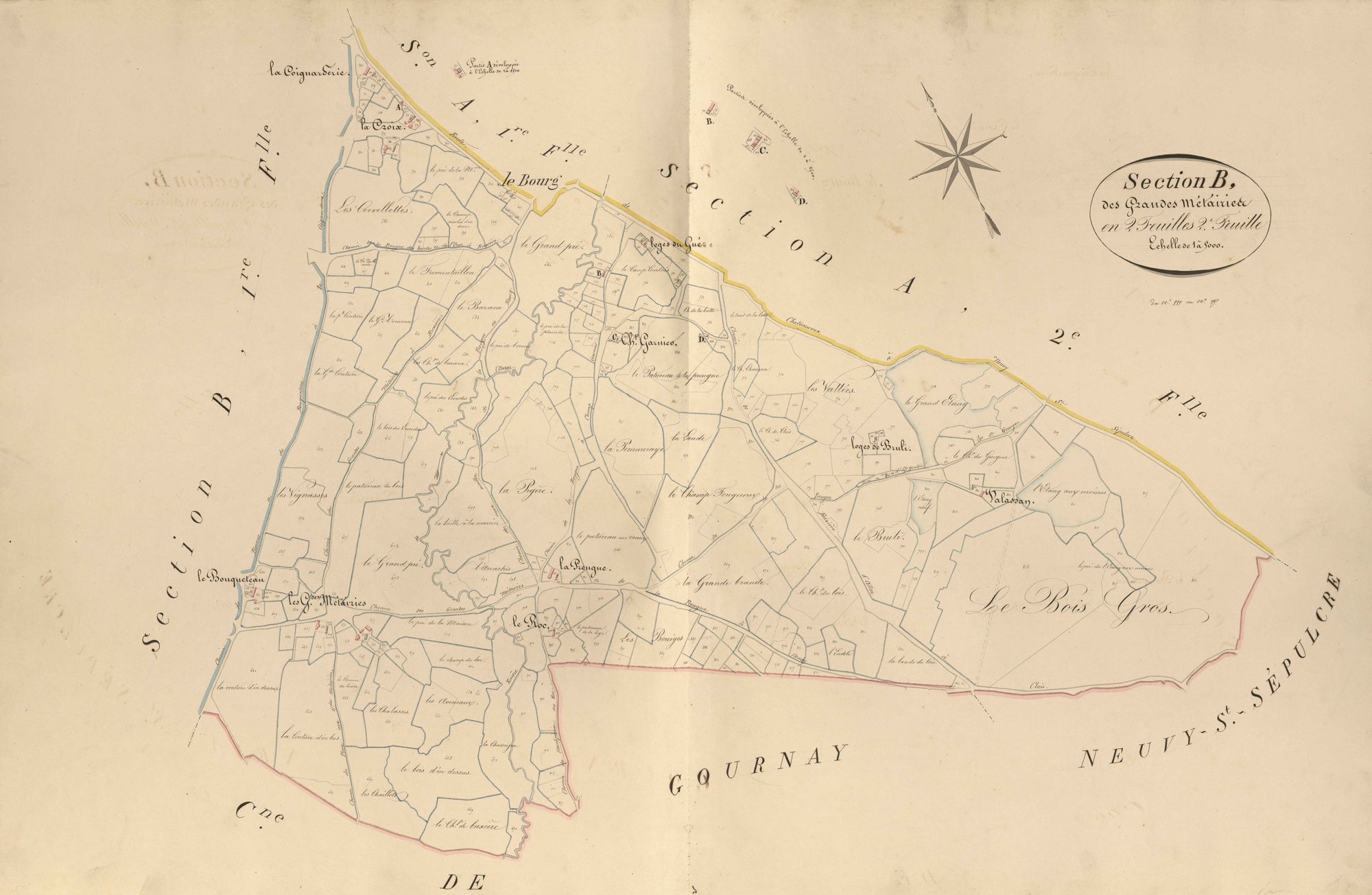 Buxières-d'Aillac - Section B2, dite des Grandes Métairie.