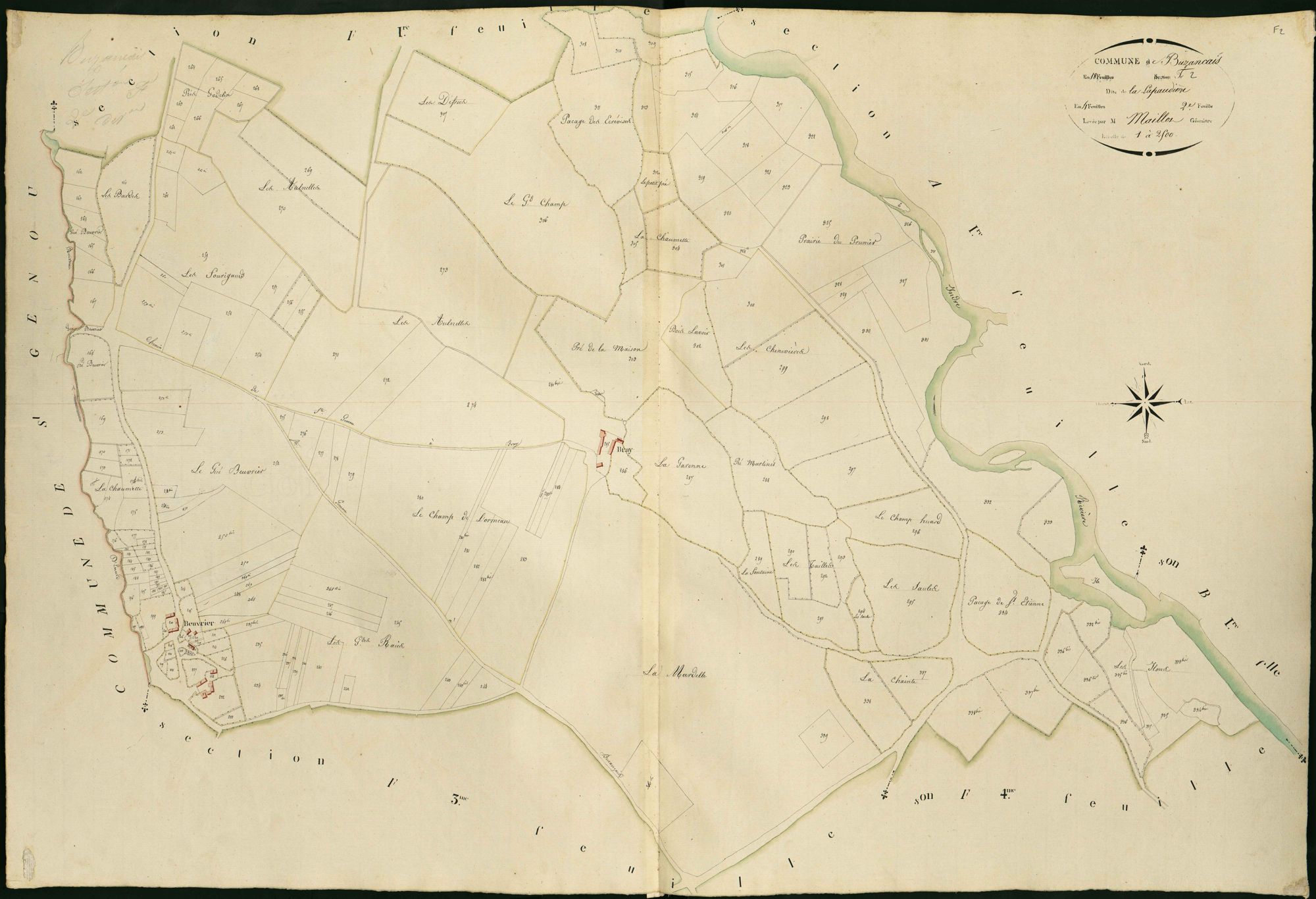 Buzançais - Section F2, dite de La Lapaudière.