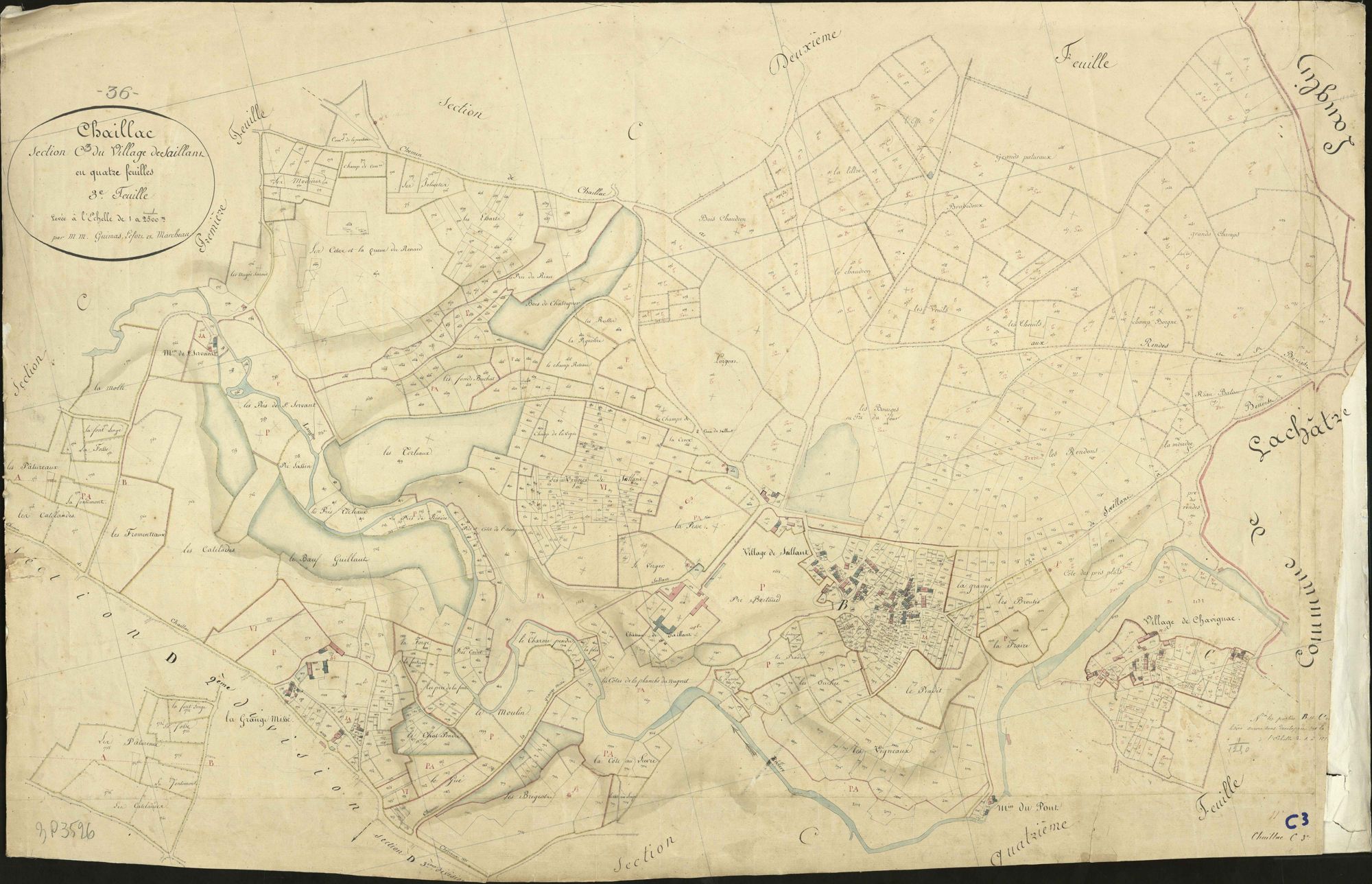 Chaillac - Section C3, dite du village de Saillant.