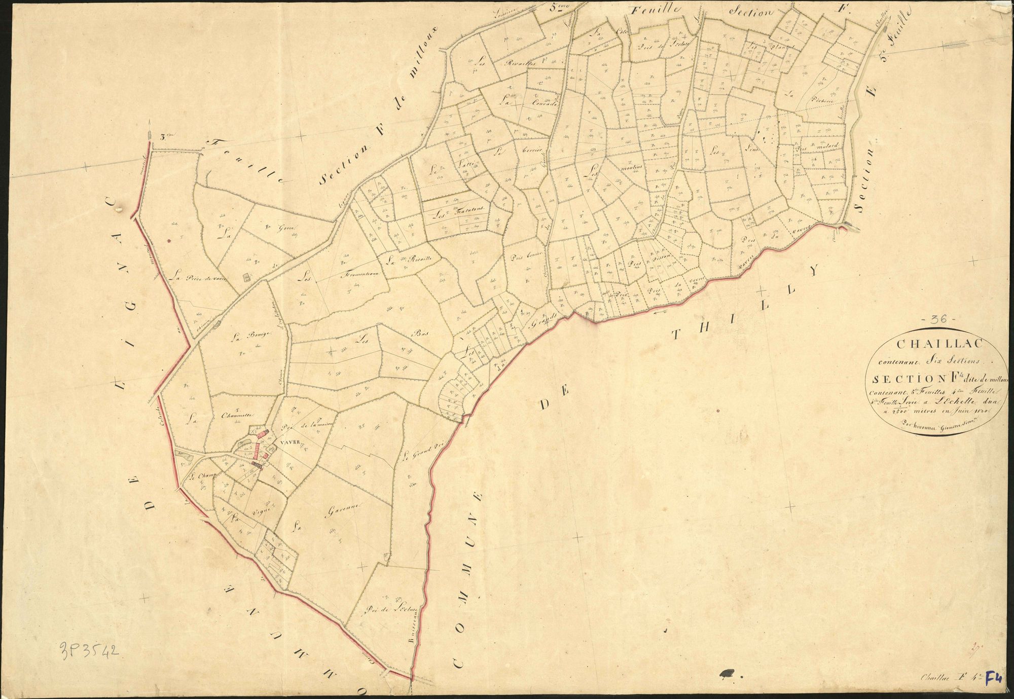 Chaillac - Section F4, dite de Milloux.