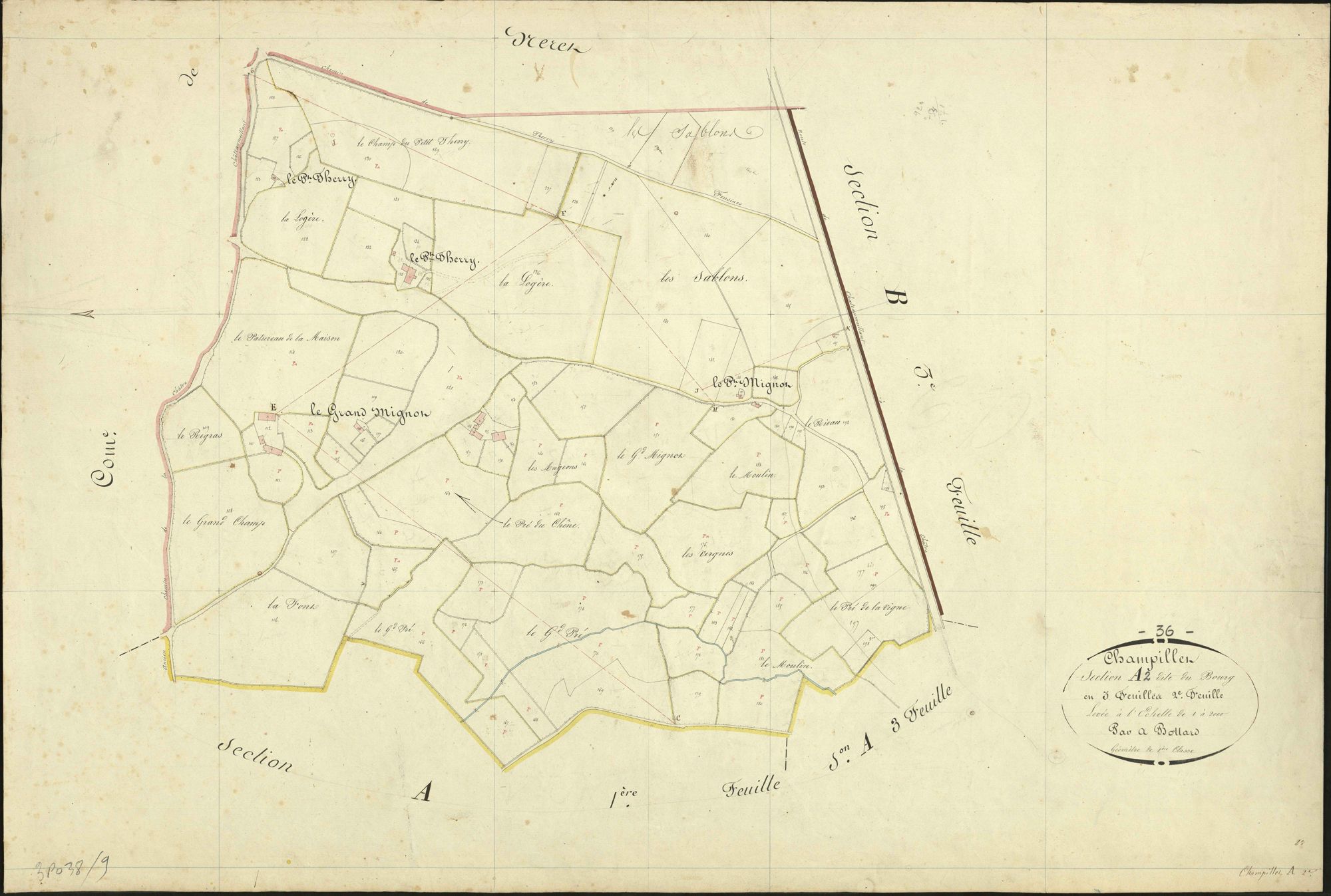 Champillet - Section A2, dite du Bourg.