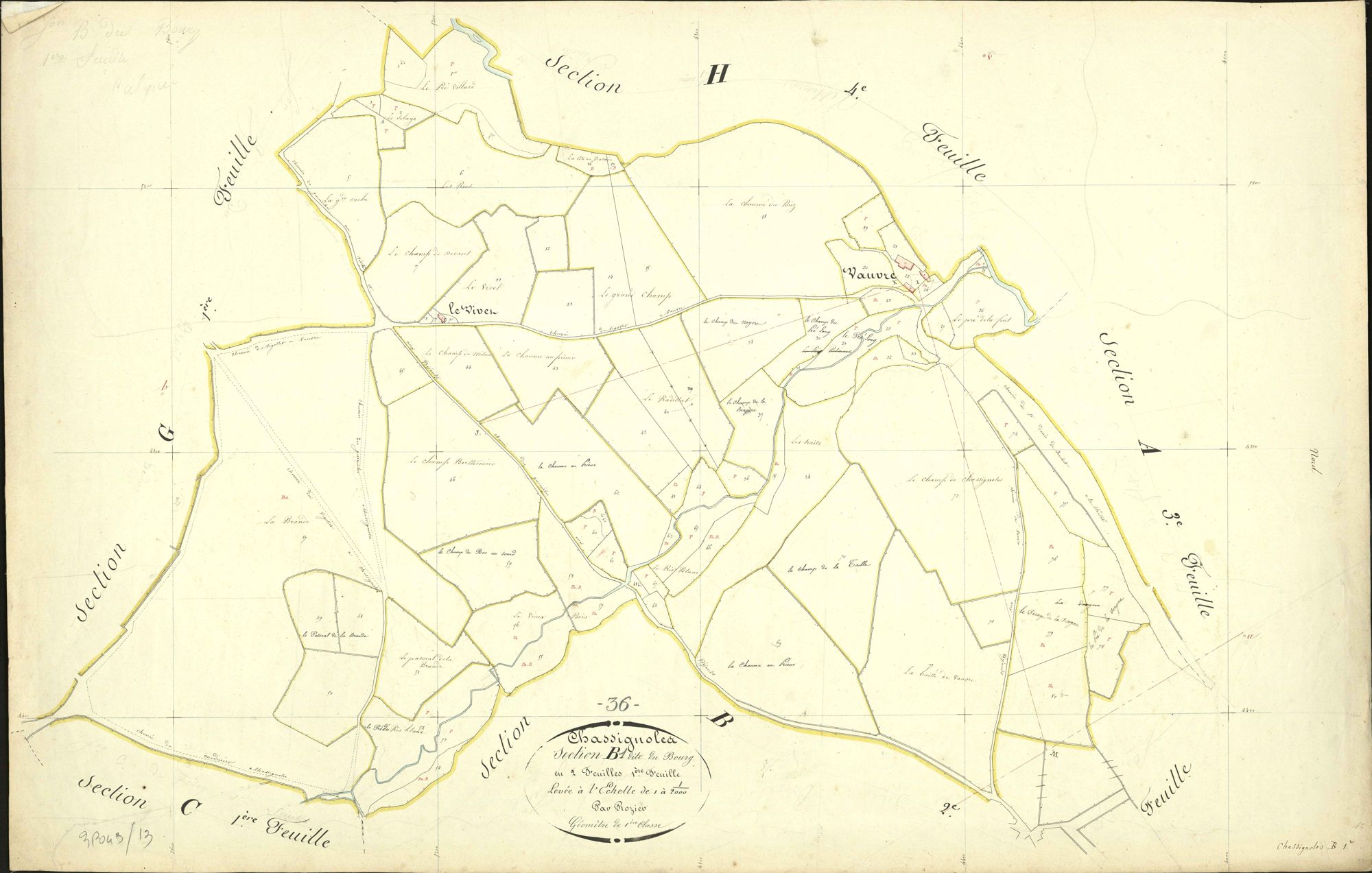 Chassignolles - Section B1, dite du Bourg.