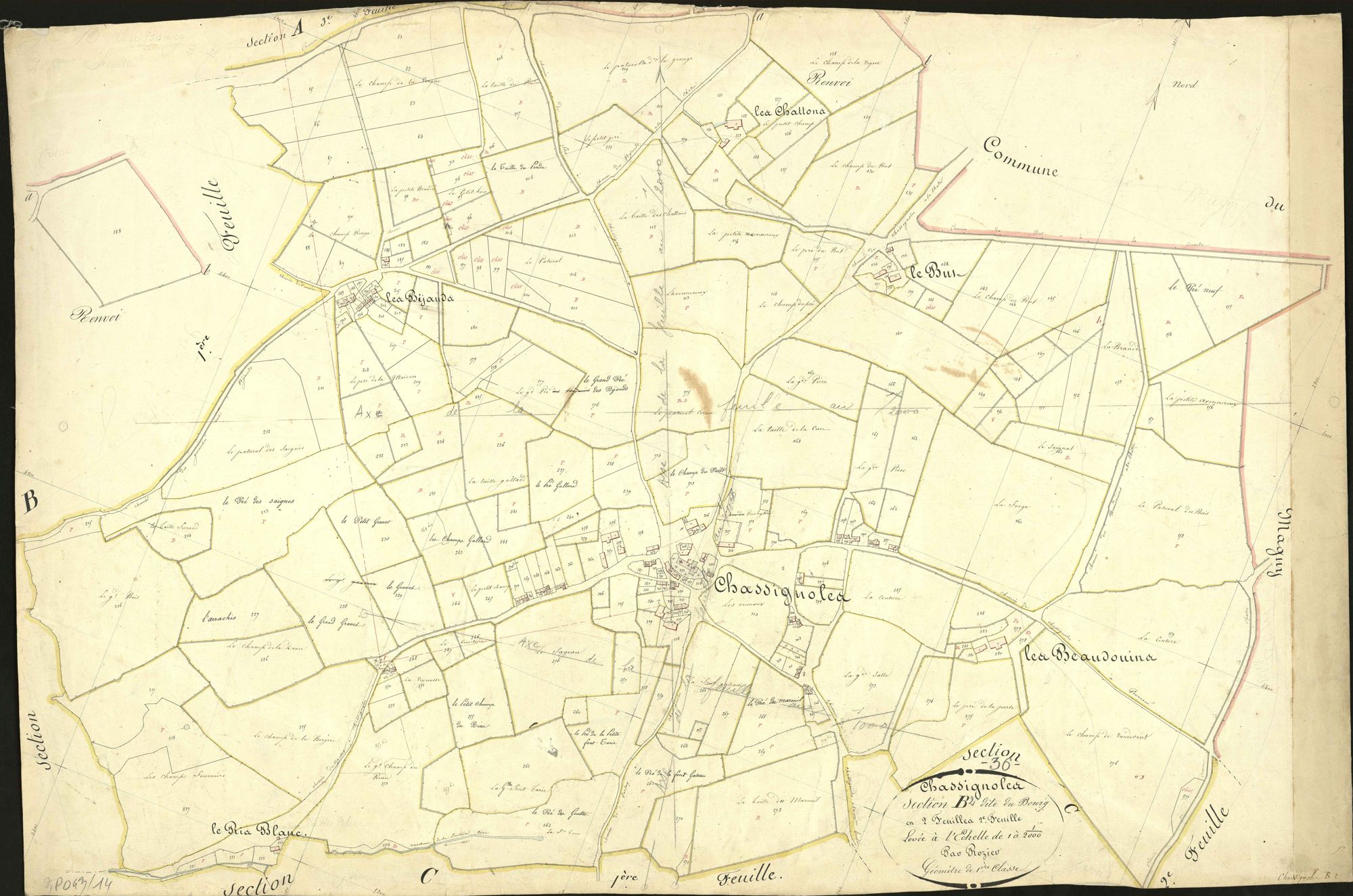 Chassignolles - Section B2, dite du Bourg.