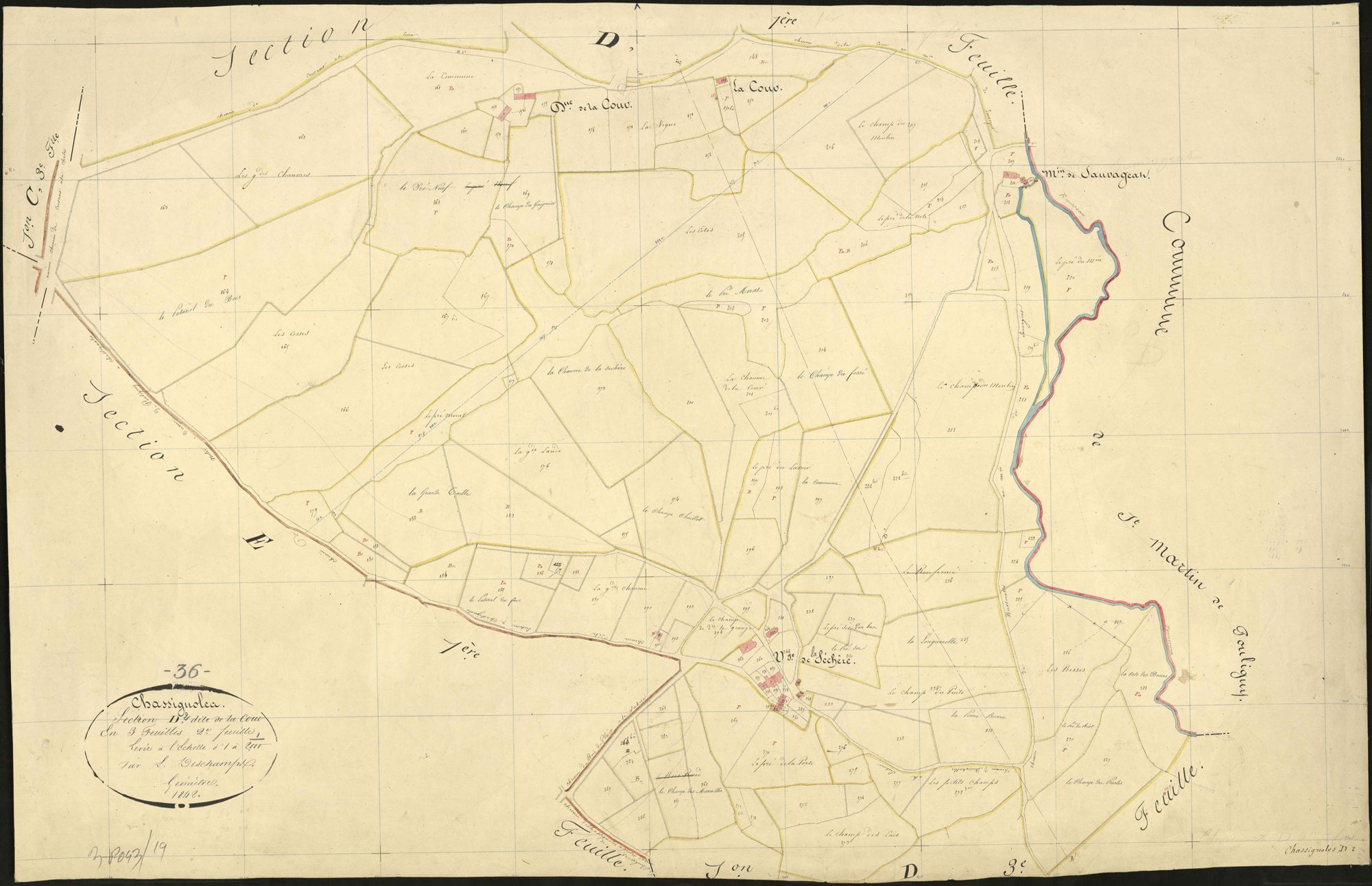 Chassignolles - Section D2, dite de la Cour.