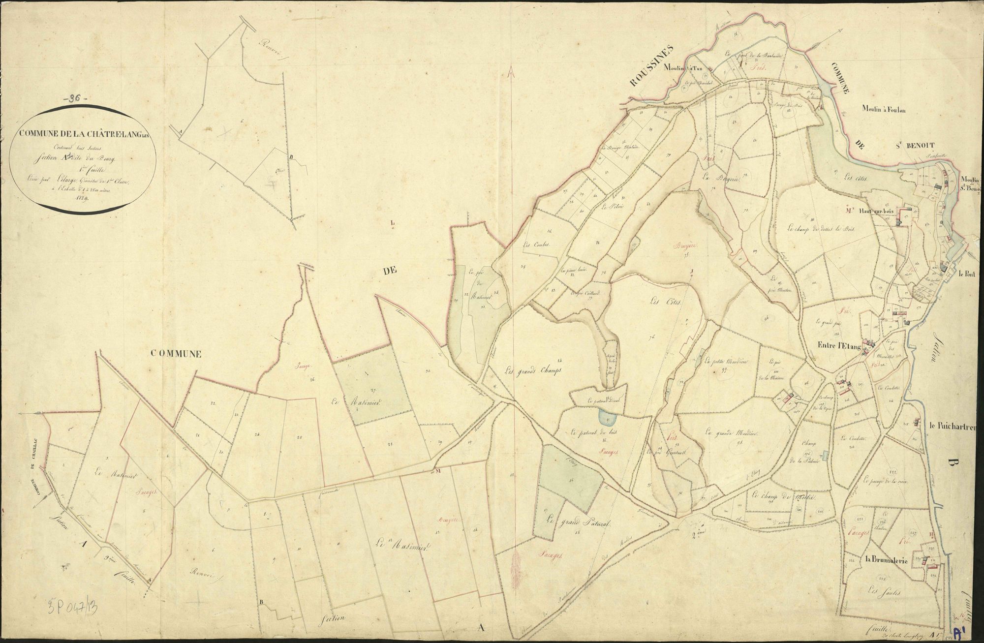Châtre-L'Anglin - Section A1, dite du Bourg.