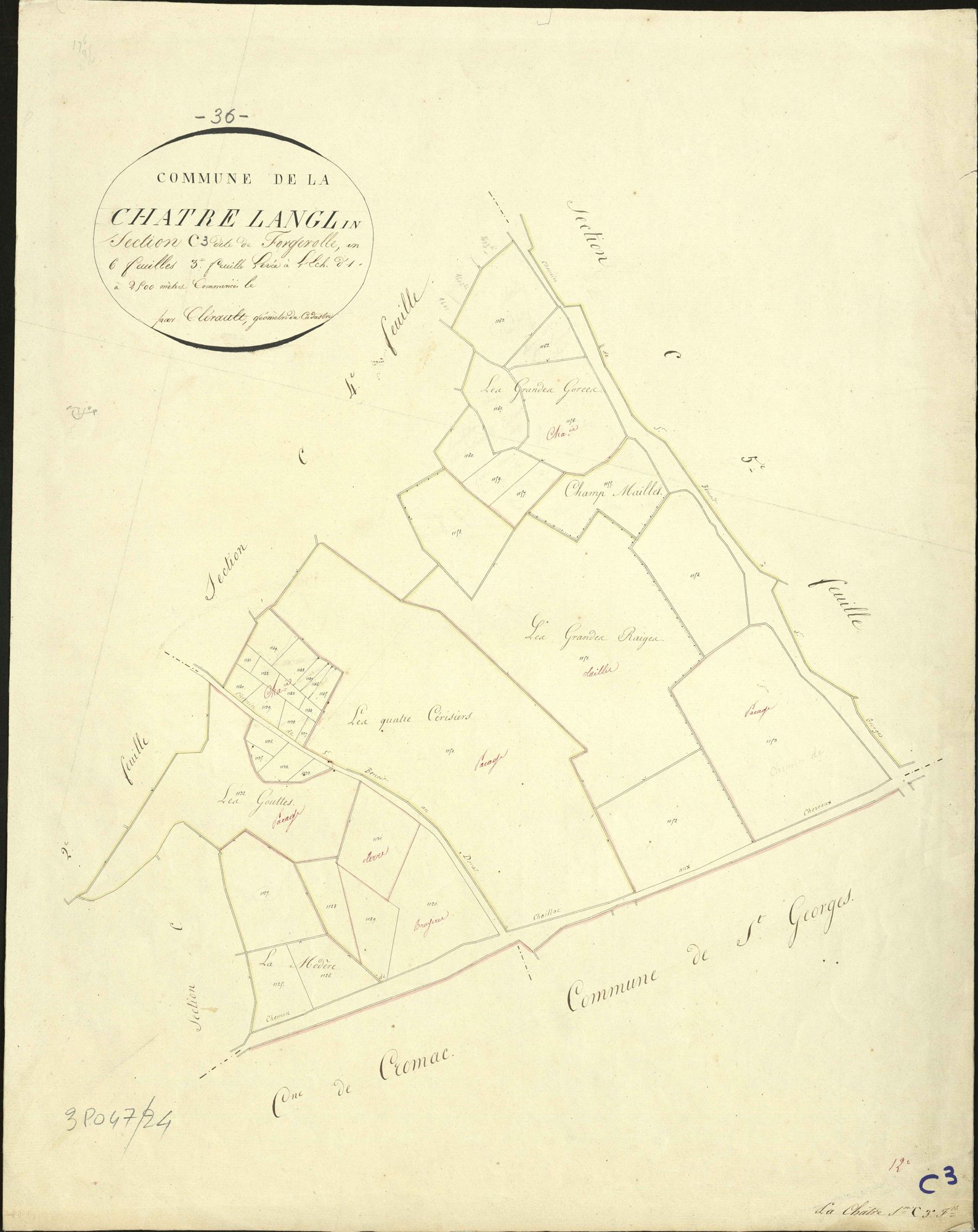 Châtre-L'Anglin - Section C3 dite de Forgerolle.