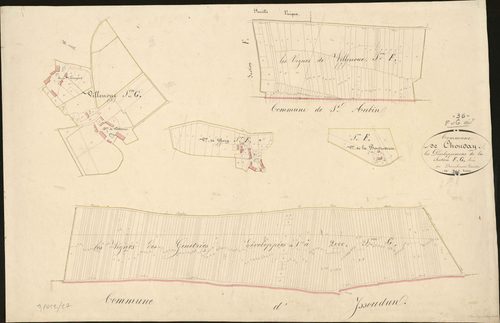 Chouday - Sections F et G, feuille de développement (Théry, La Boutenderie, Villenoue, Les Vignes des Génétries).
