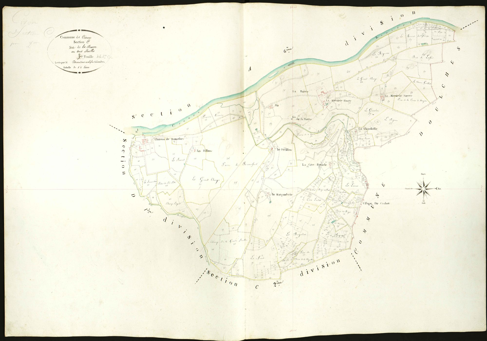 Ciron - Section C1, dite de La Barre. Modification en C3 après 1816.