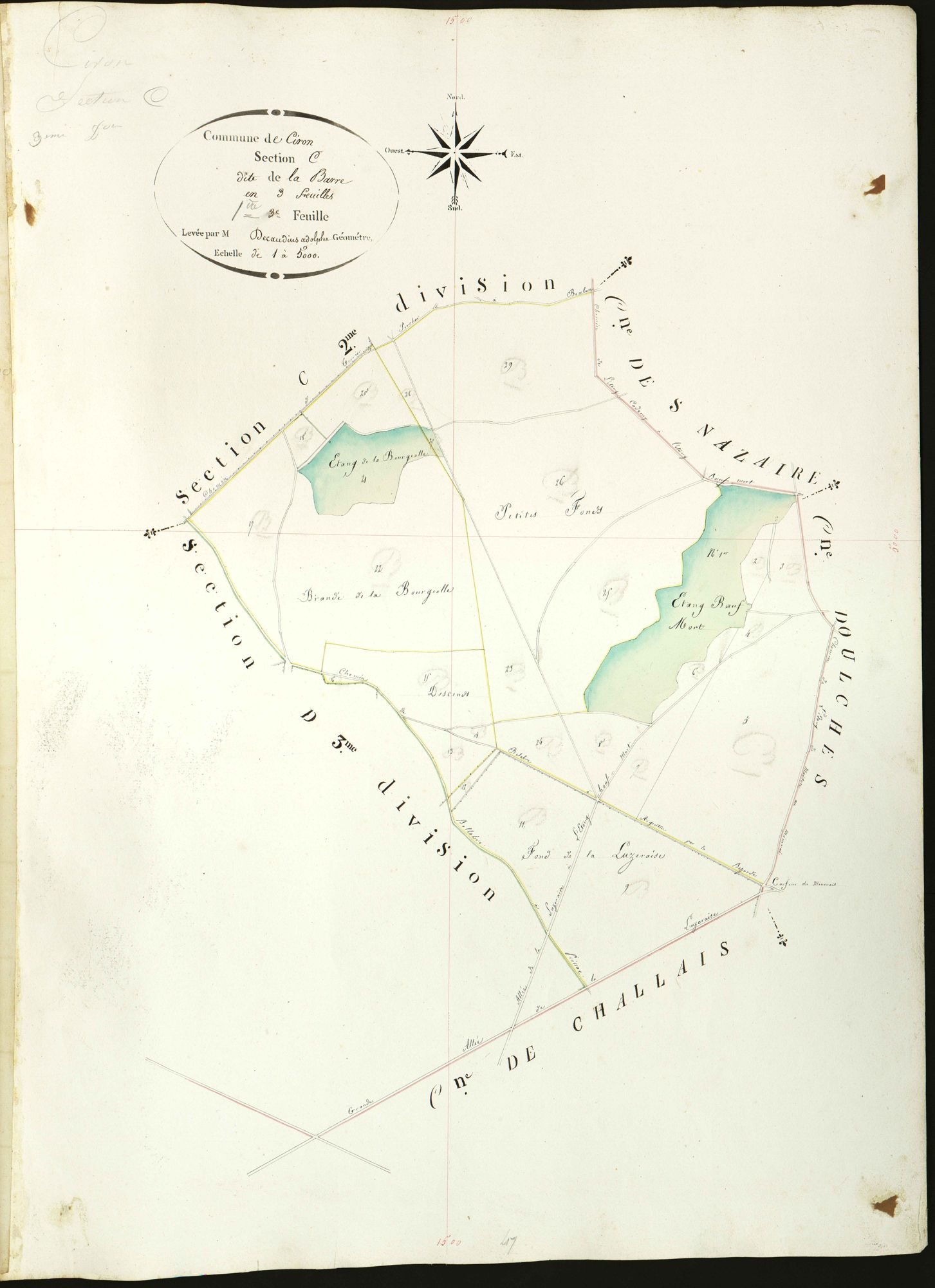 Ciron - Section C3, dite de La Barre. Modification en C1 après 1816.
