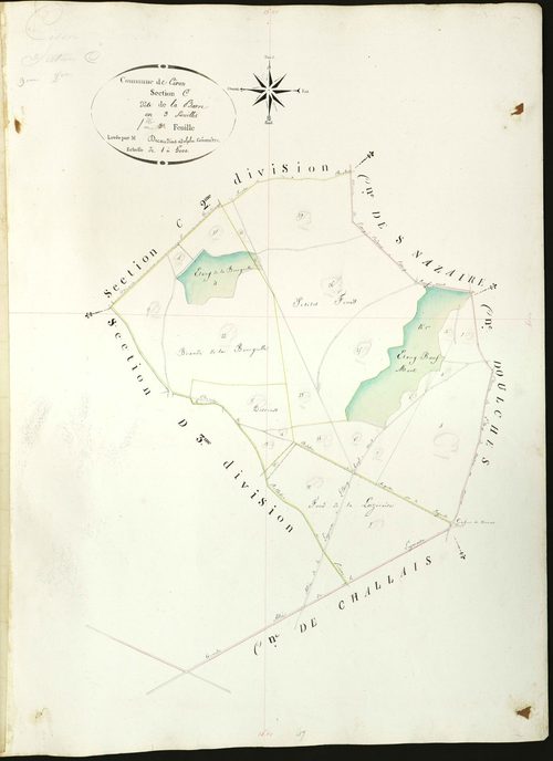 Ciron - Section C3, dite de La Barre. Modification en C1 après 1816.