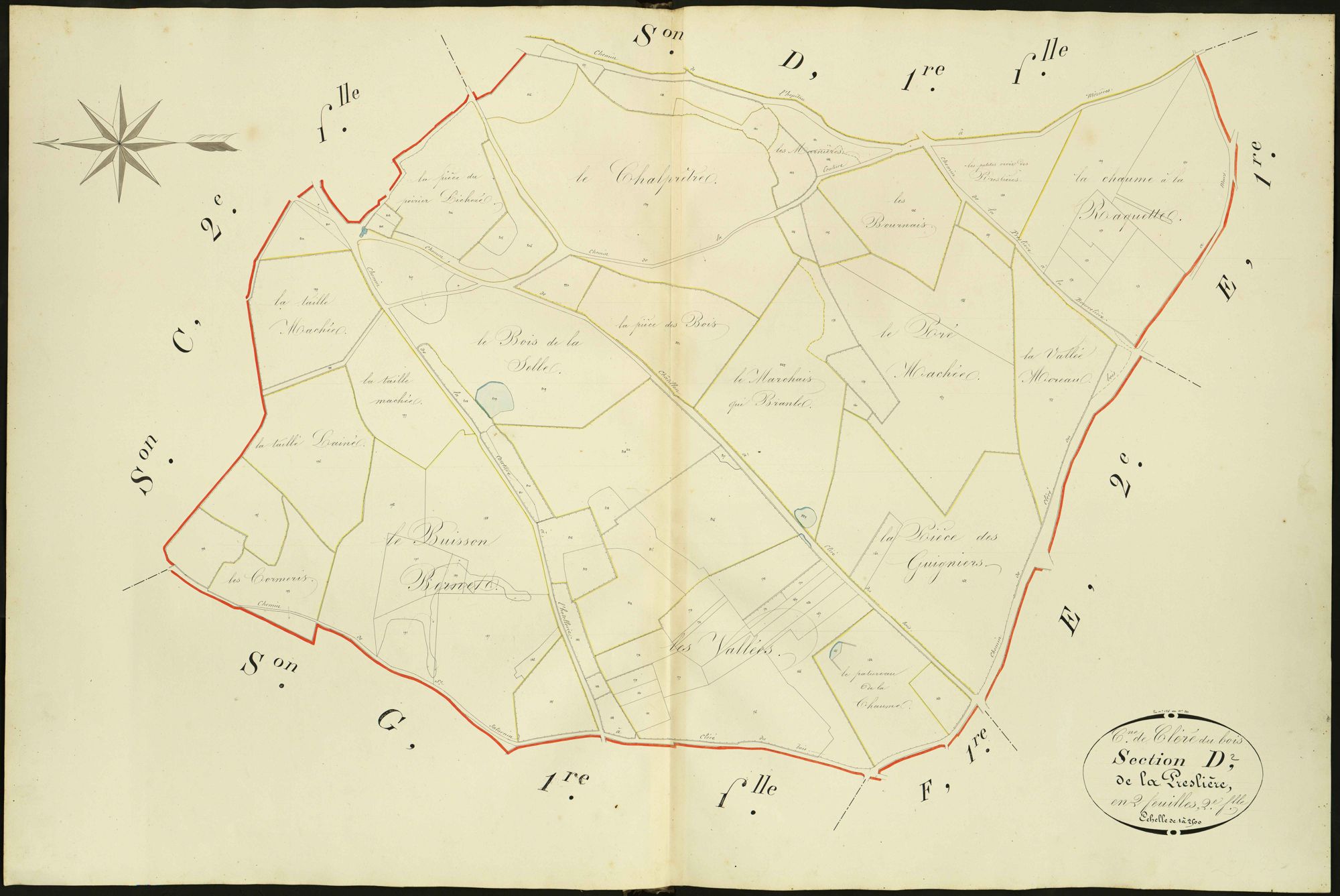 Cléré-du-Bois - Section D2, dite de la Preslière.