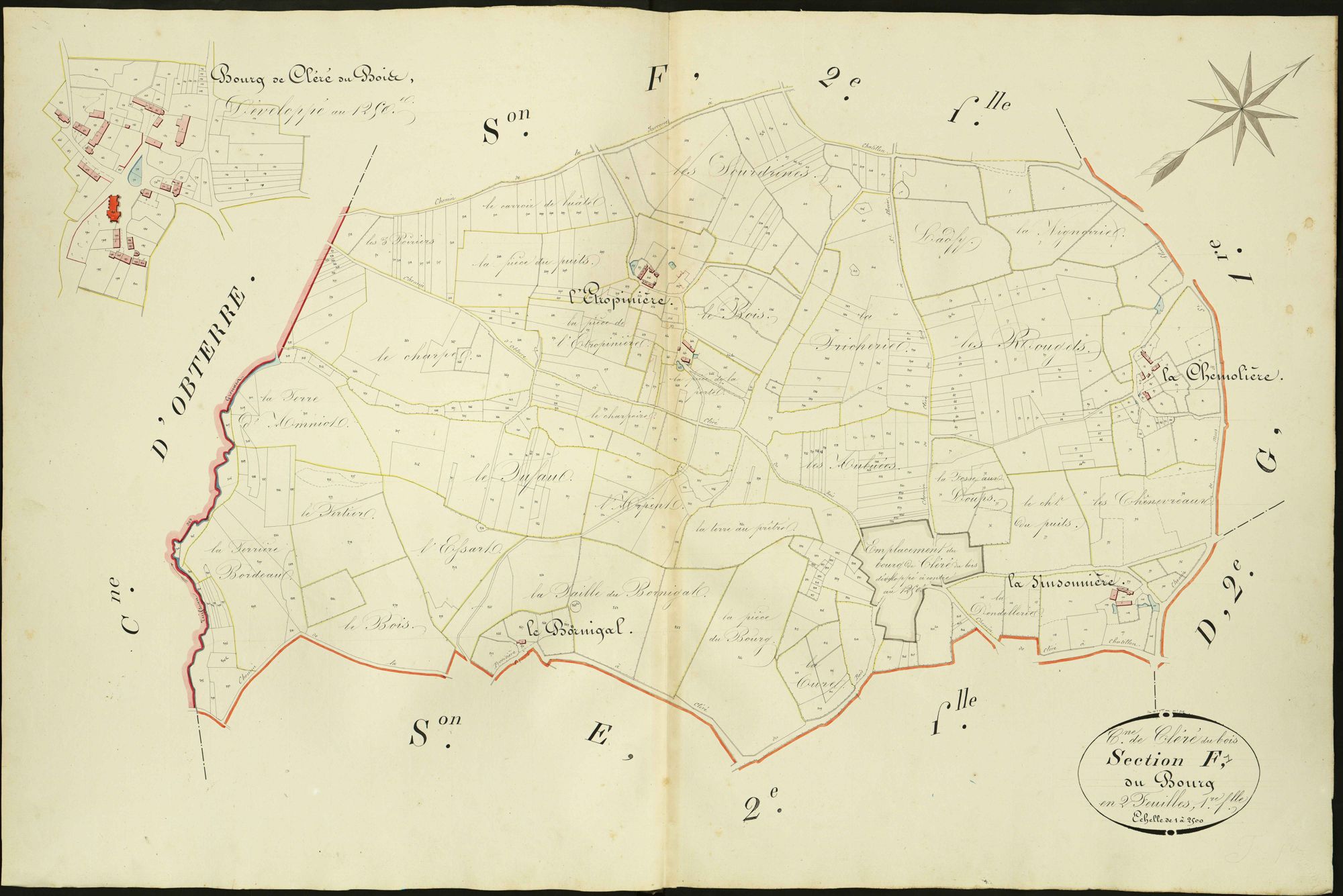 Cléré-du-Bois - Section F1, dite du Bourg.