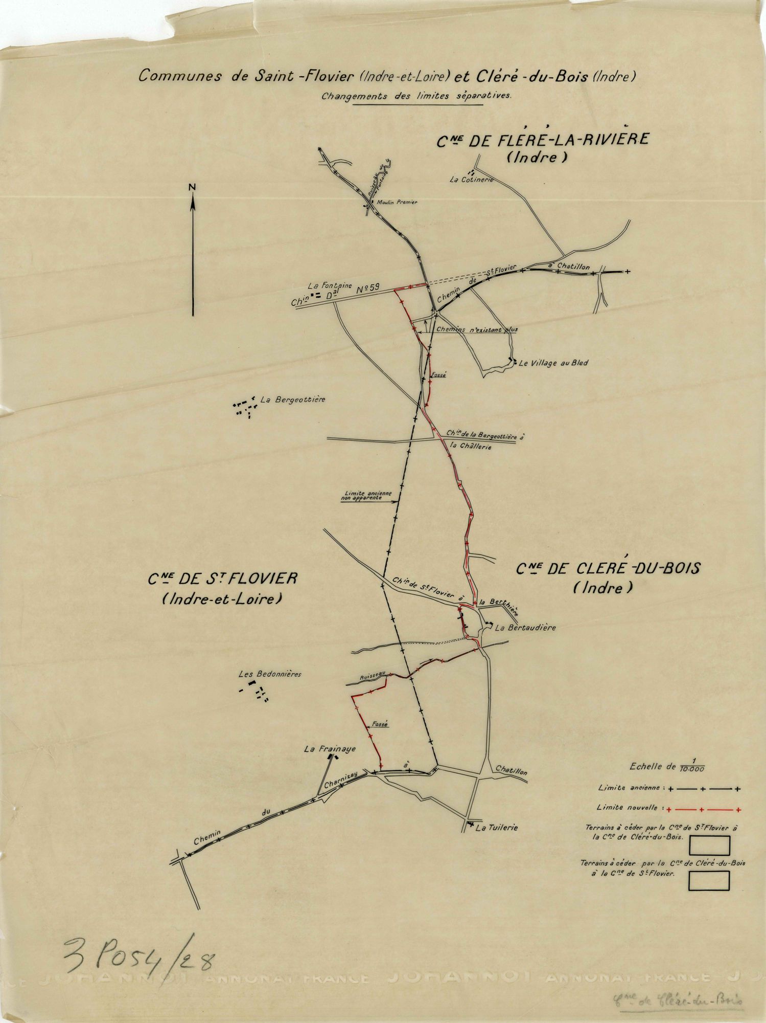 Cléré-du-Bois - Limites de Saint-Flovier.