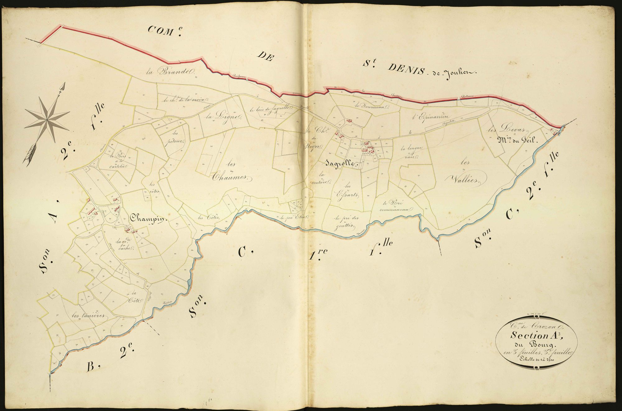 Crozon-sur-Vauvre - Section A3, dite du Bourg.