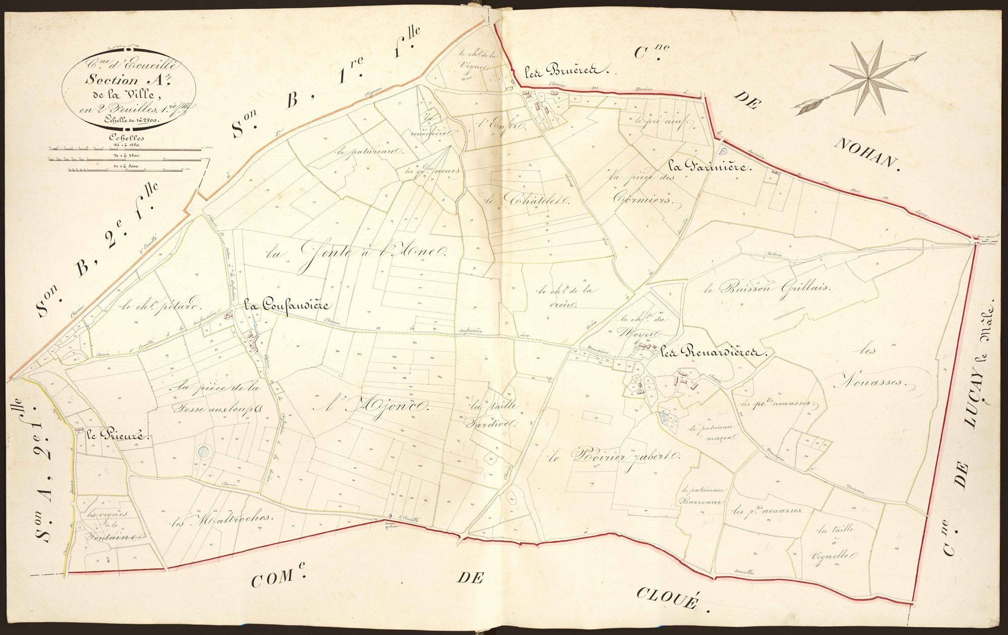 Ecueillé - Section A1, dite de la Ville.