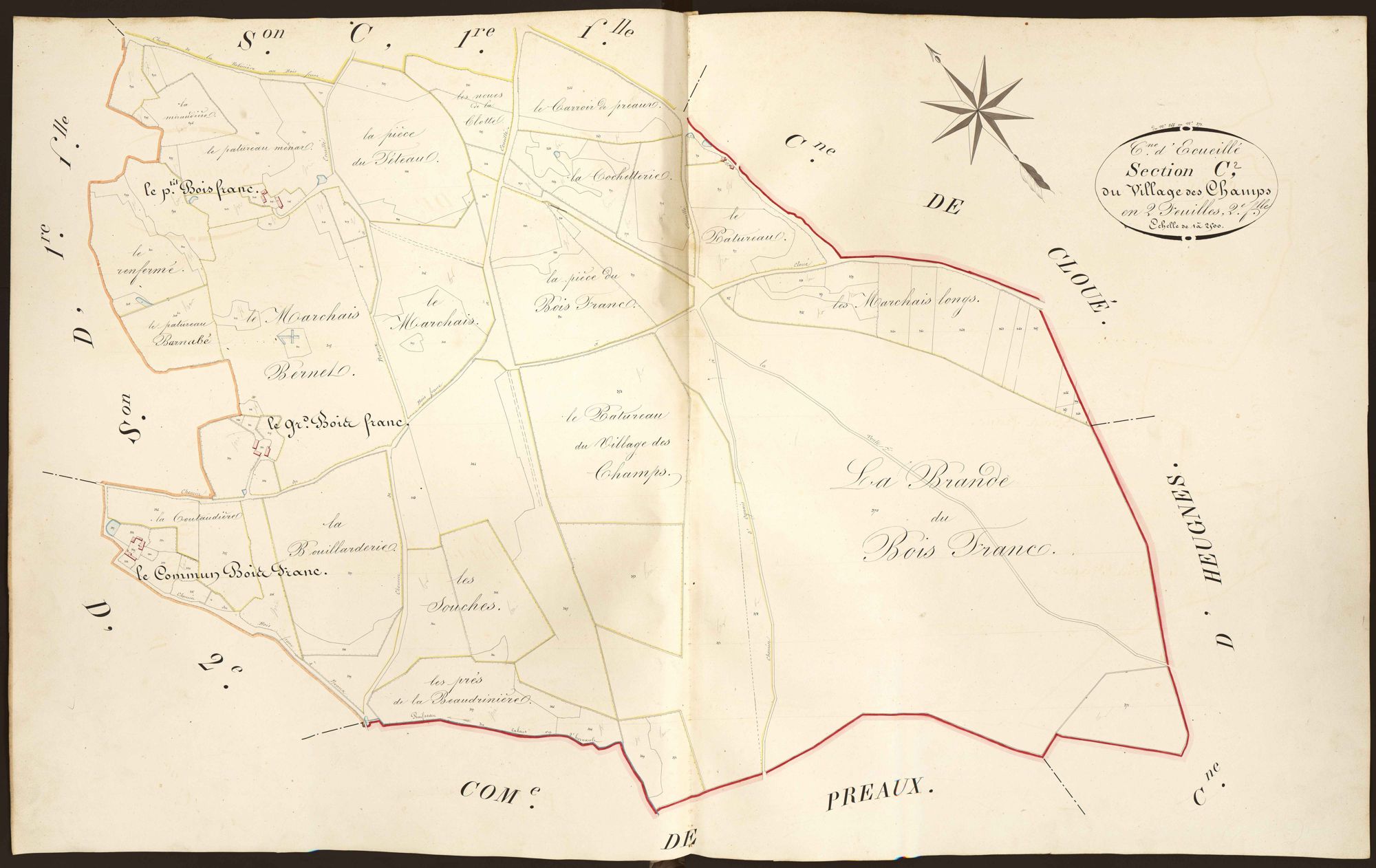 Ecueillé - Section C2, dite du Village des Champs.