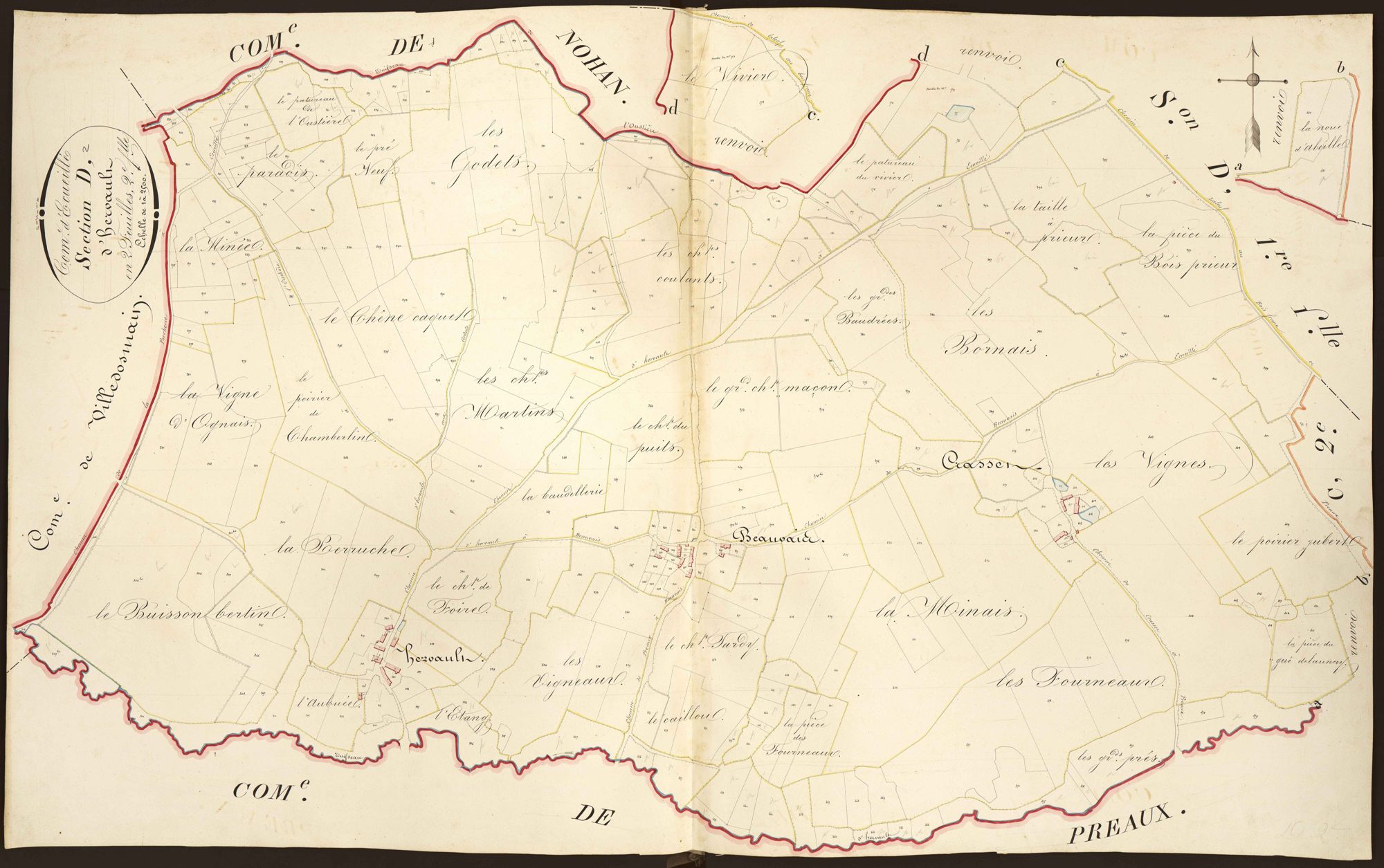 Ecueillé - Section D2, dite d' Hervault.