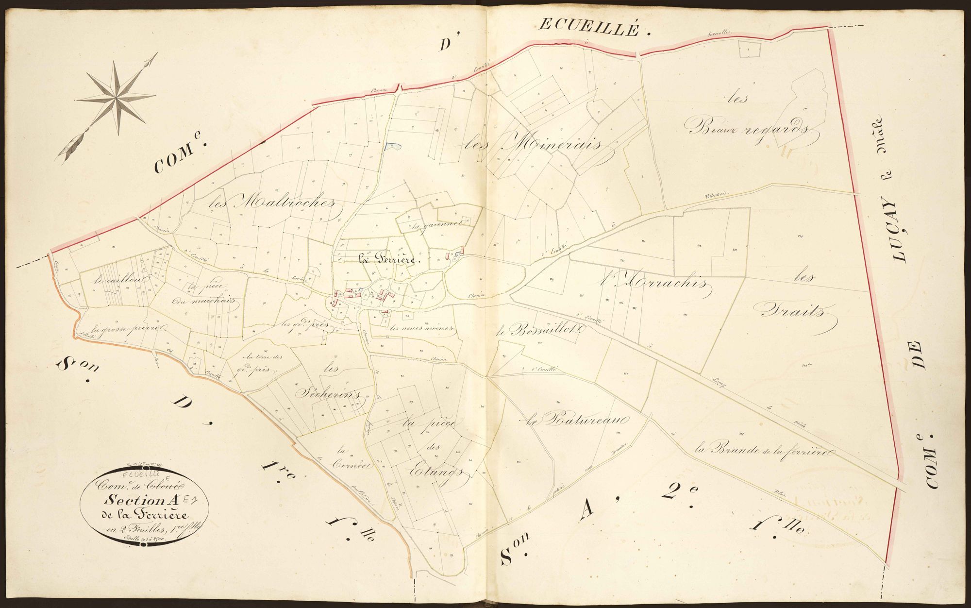 Ecueillé - Section E1, dite de la Ferrière (ancienne section A1 de Cloué).