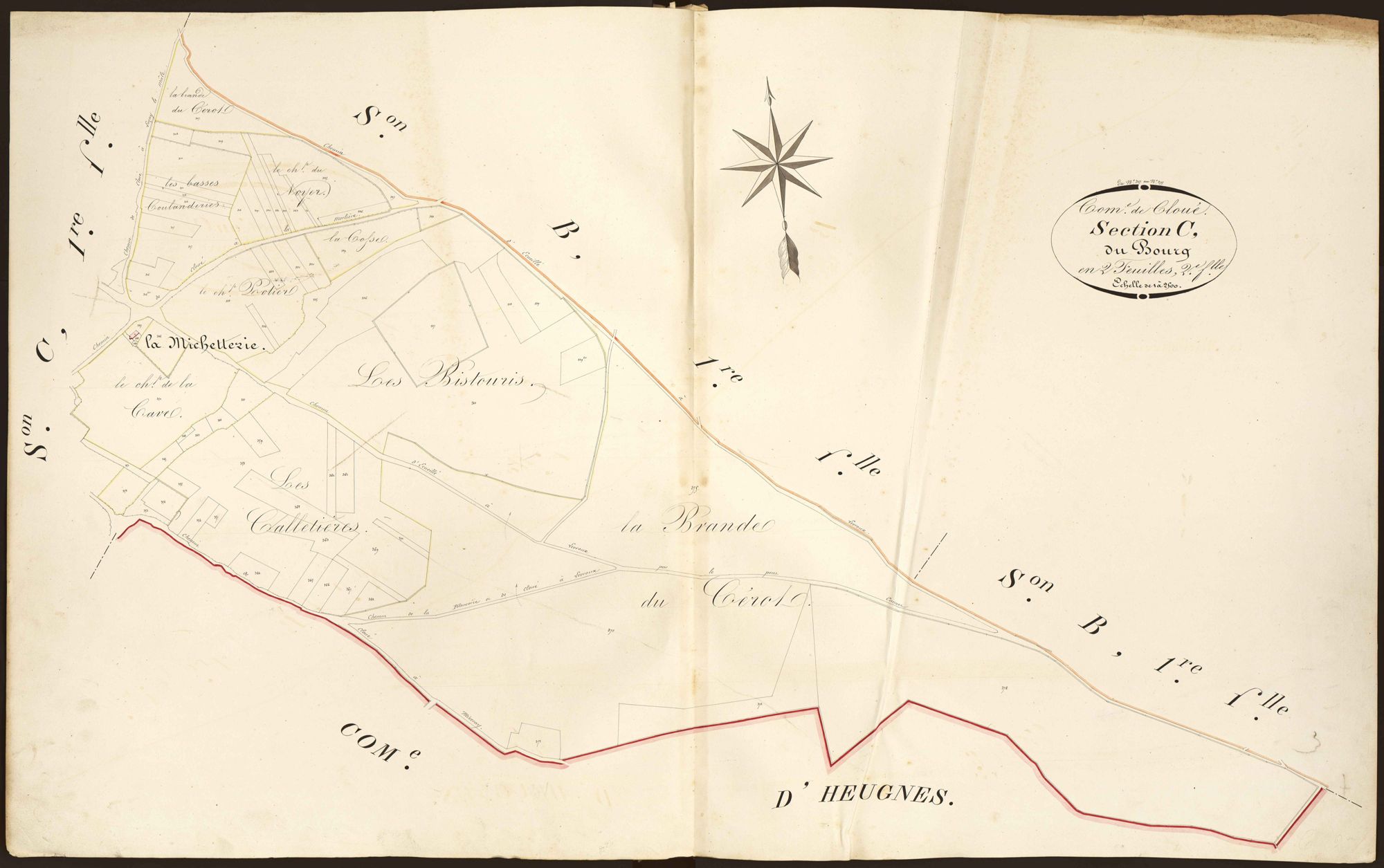 Ecueillé - Section G2, dite du Bourg (ancienne section C2 de Cloué).