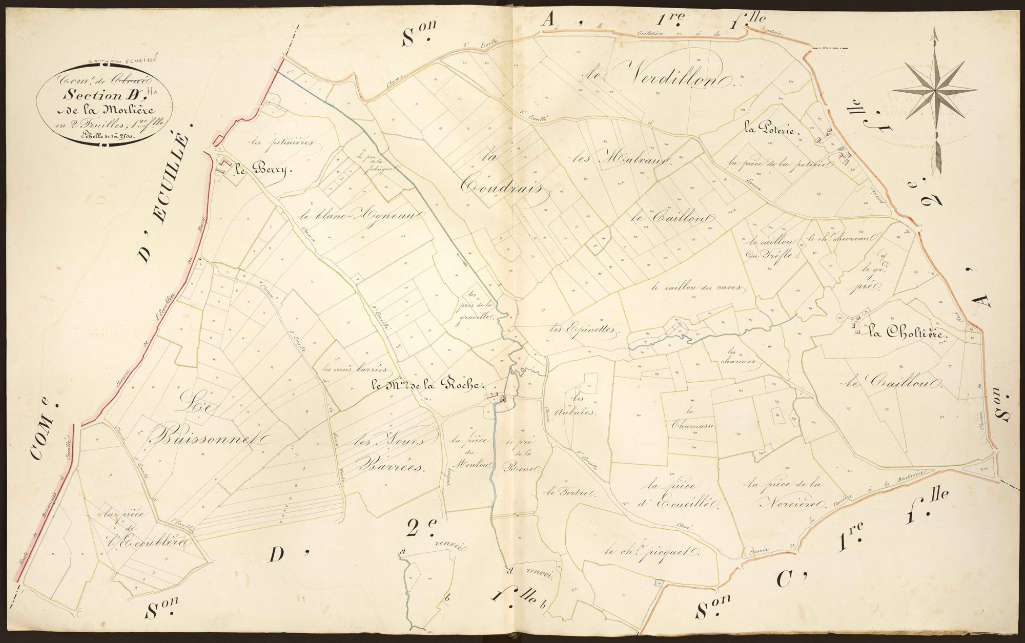 Ecueillé - Section H1, dite de la Morlière (ancienne section D1 de Cloué).