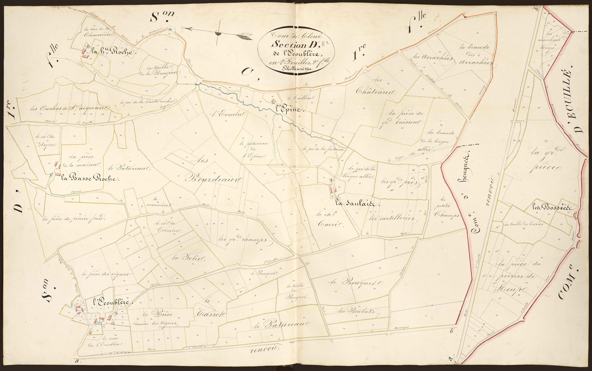Ecueillé - Section H2, dite de l'Ecoublère (ancienne section D2 de Cloué).